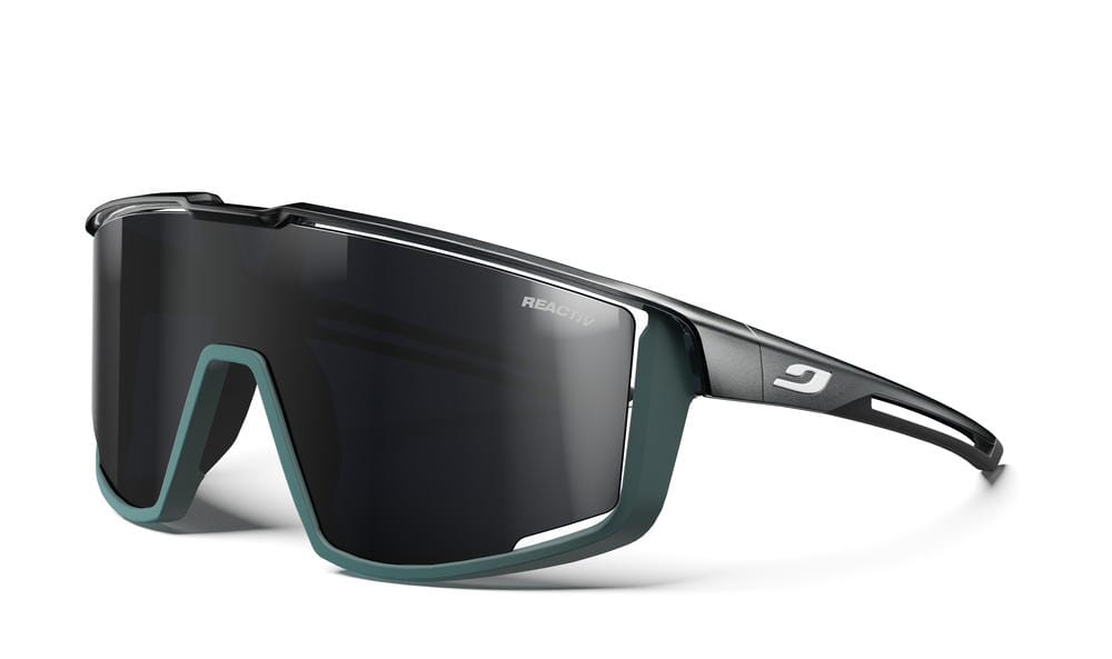 Julbo Fury Photochromic Sunglasses Shiny Translucent Black / Matt Green Reactiv 0-3 HC One Size