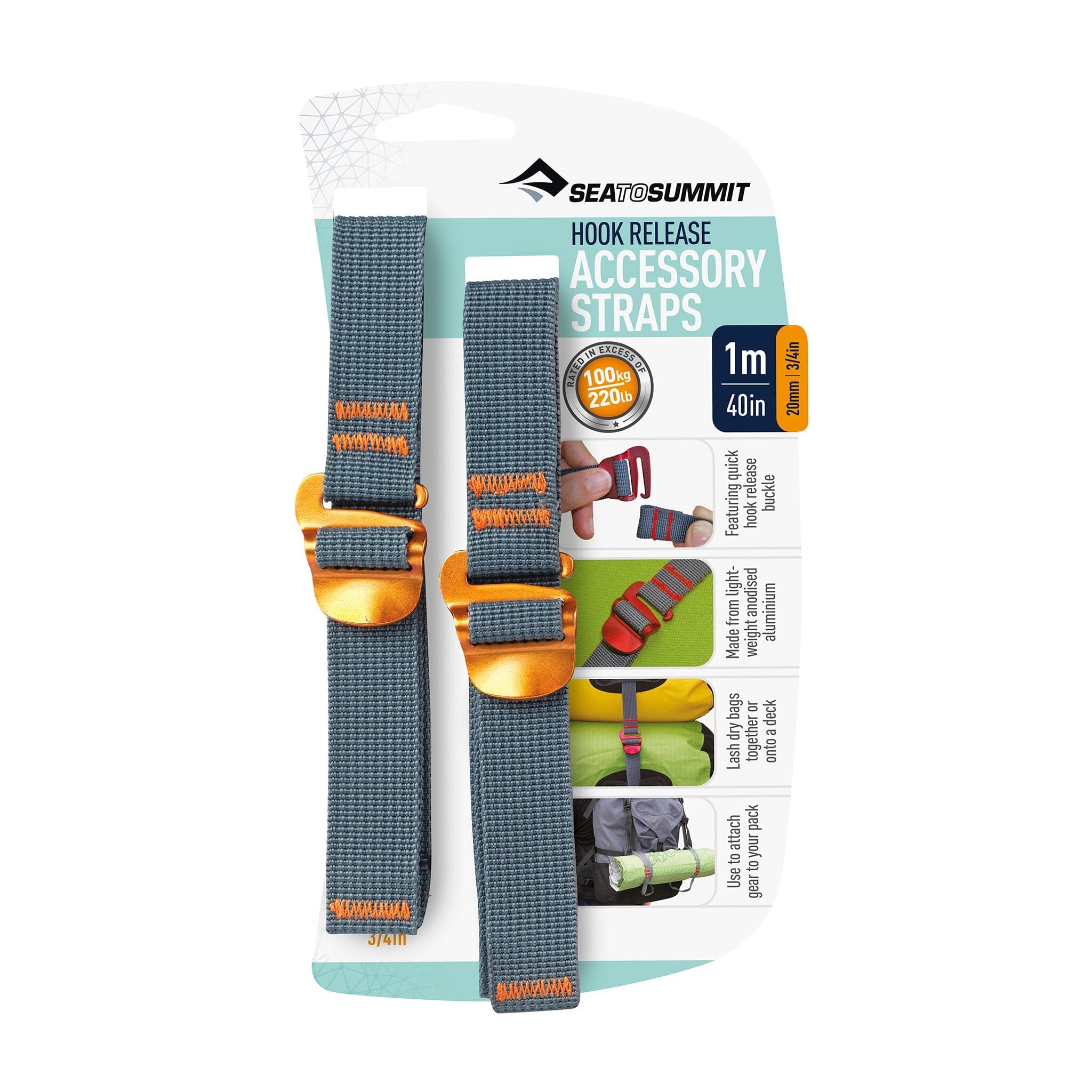 Sea to Summit Accessory Strap with Hook Buckle 20mm 1m 