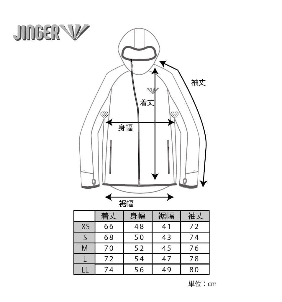 JINGER Unisex's Hooded Running Jacket J-3009 
