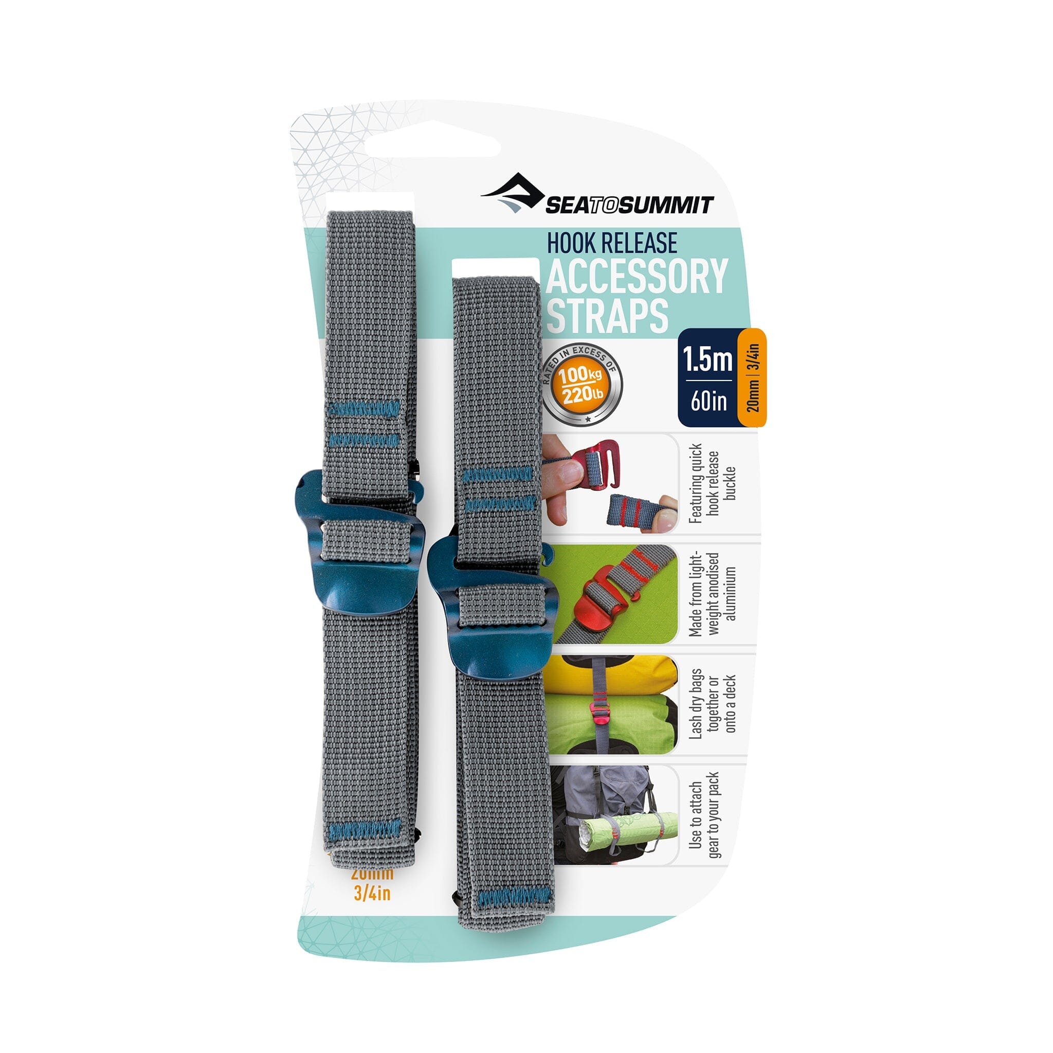 Sea to Summit Accessory Strap with Hook Buckle 20mm 1.5m 