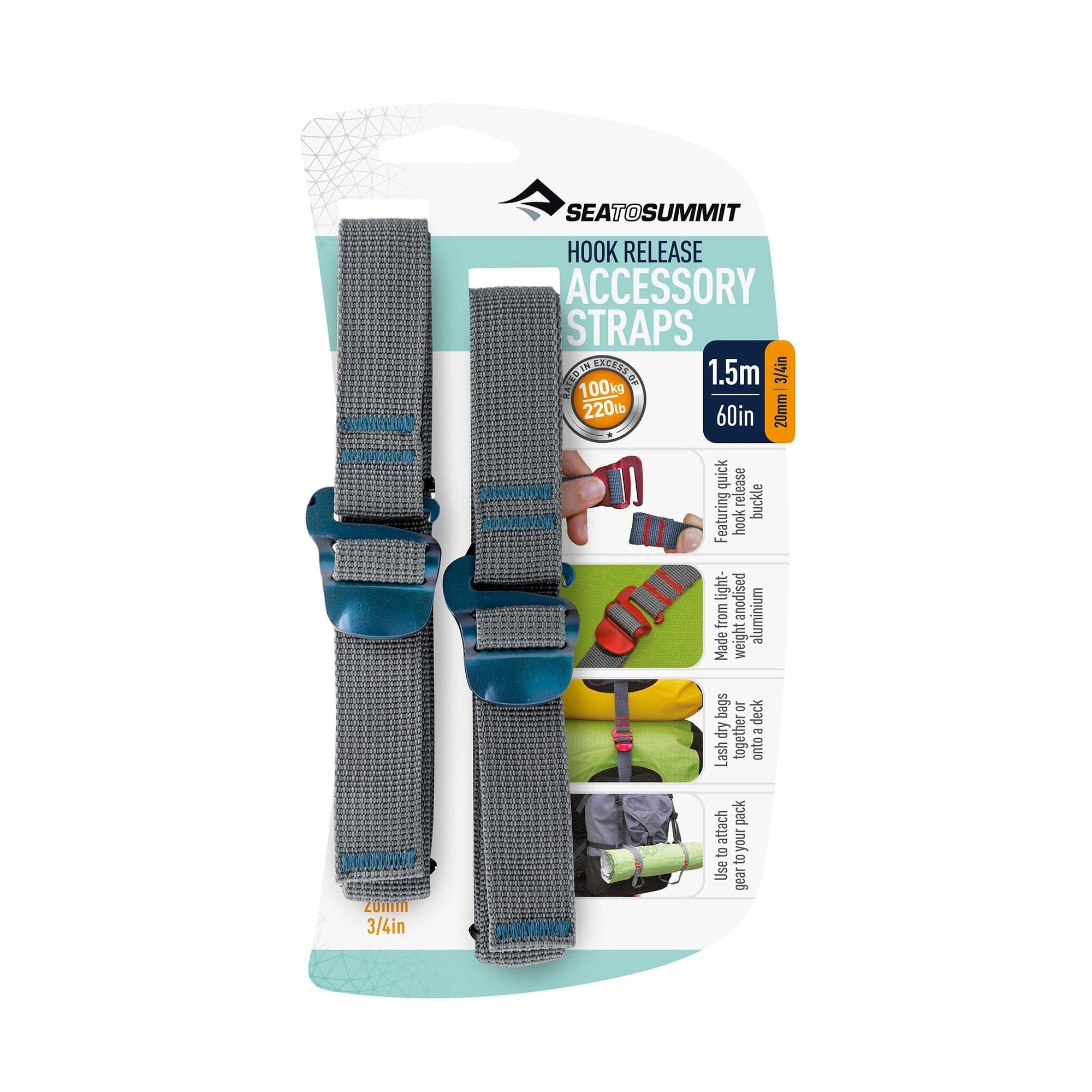 Sea to Summit Accessory Strap with Hook Buckle 20mm 1m 
