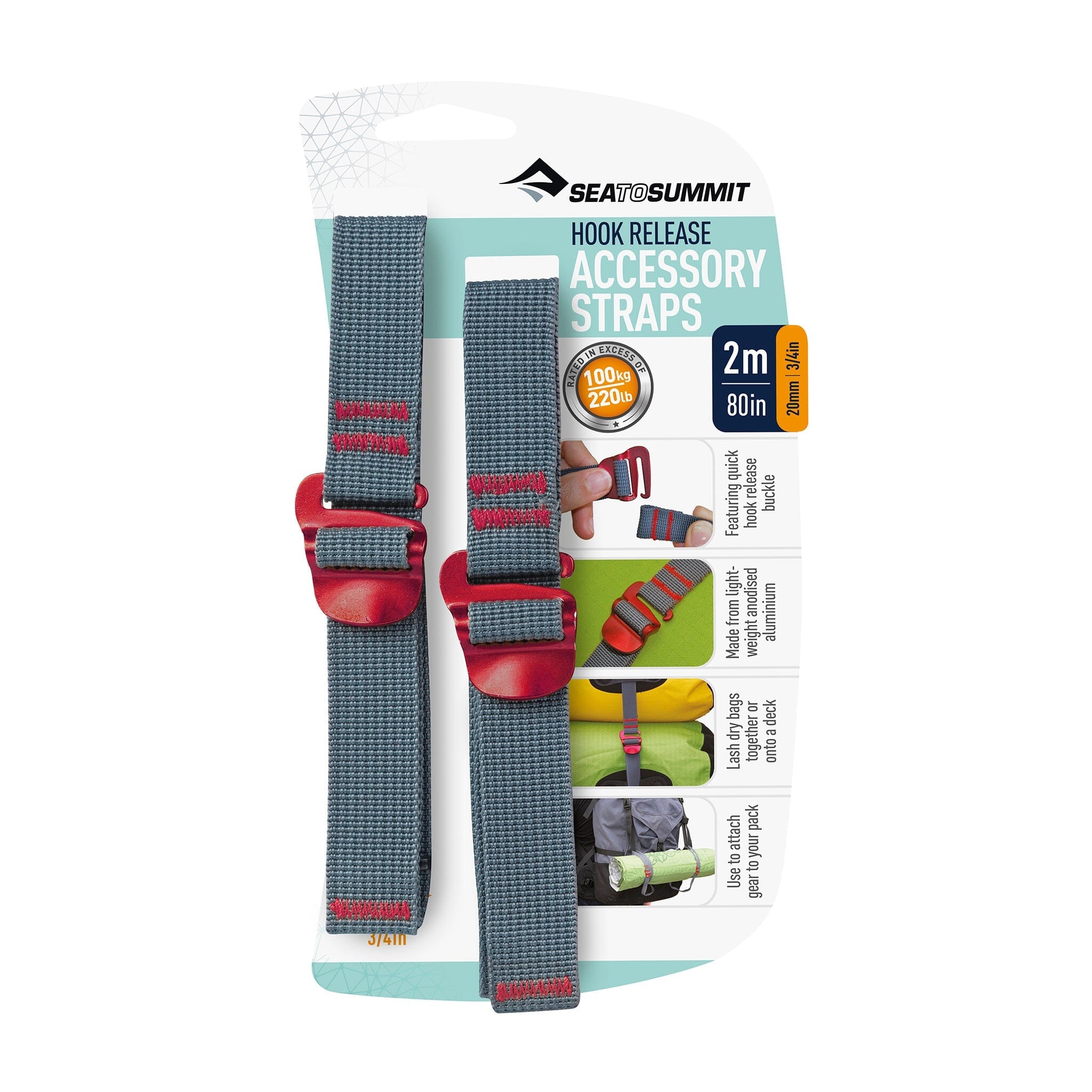 Sea to Summit Accessory Strap with Hook Buckle 20mm 2m 