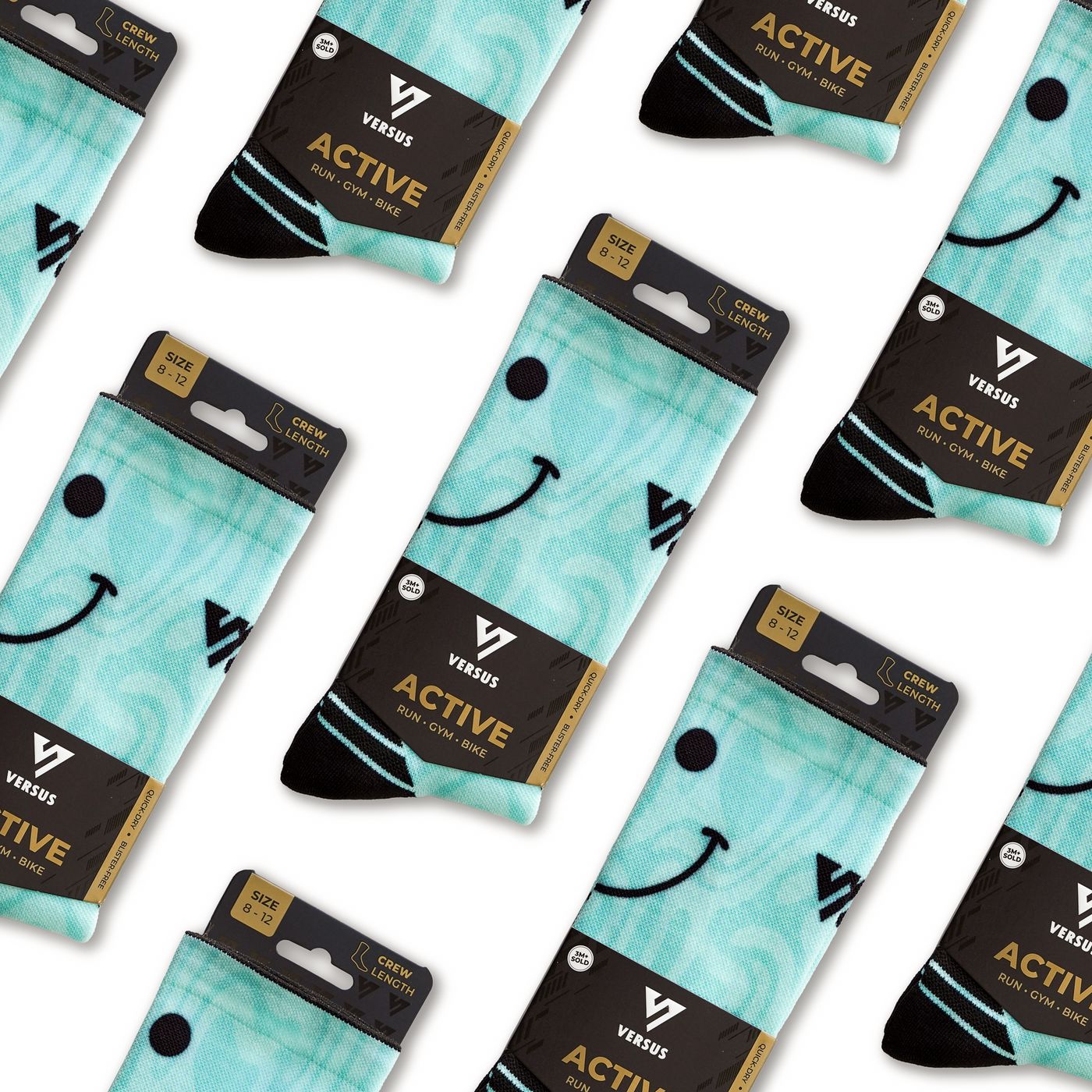 Versus Bubblegum Smile Active Crew Socks 