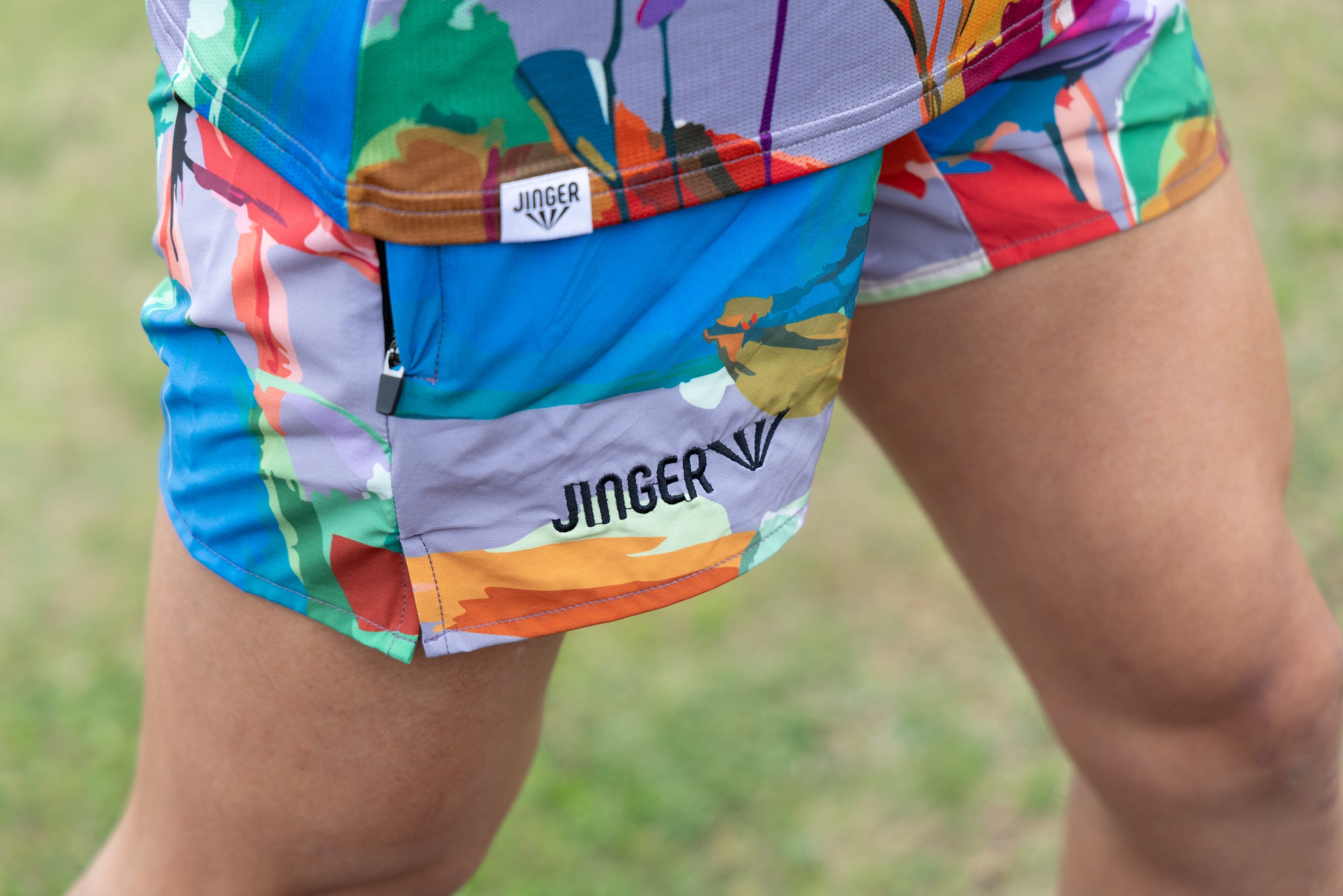 JINGER Unisex Multi-Pocket Running Shorts J-2080 