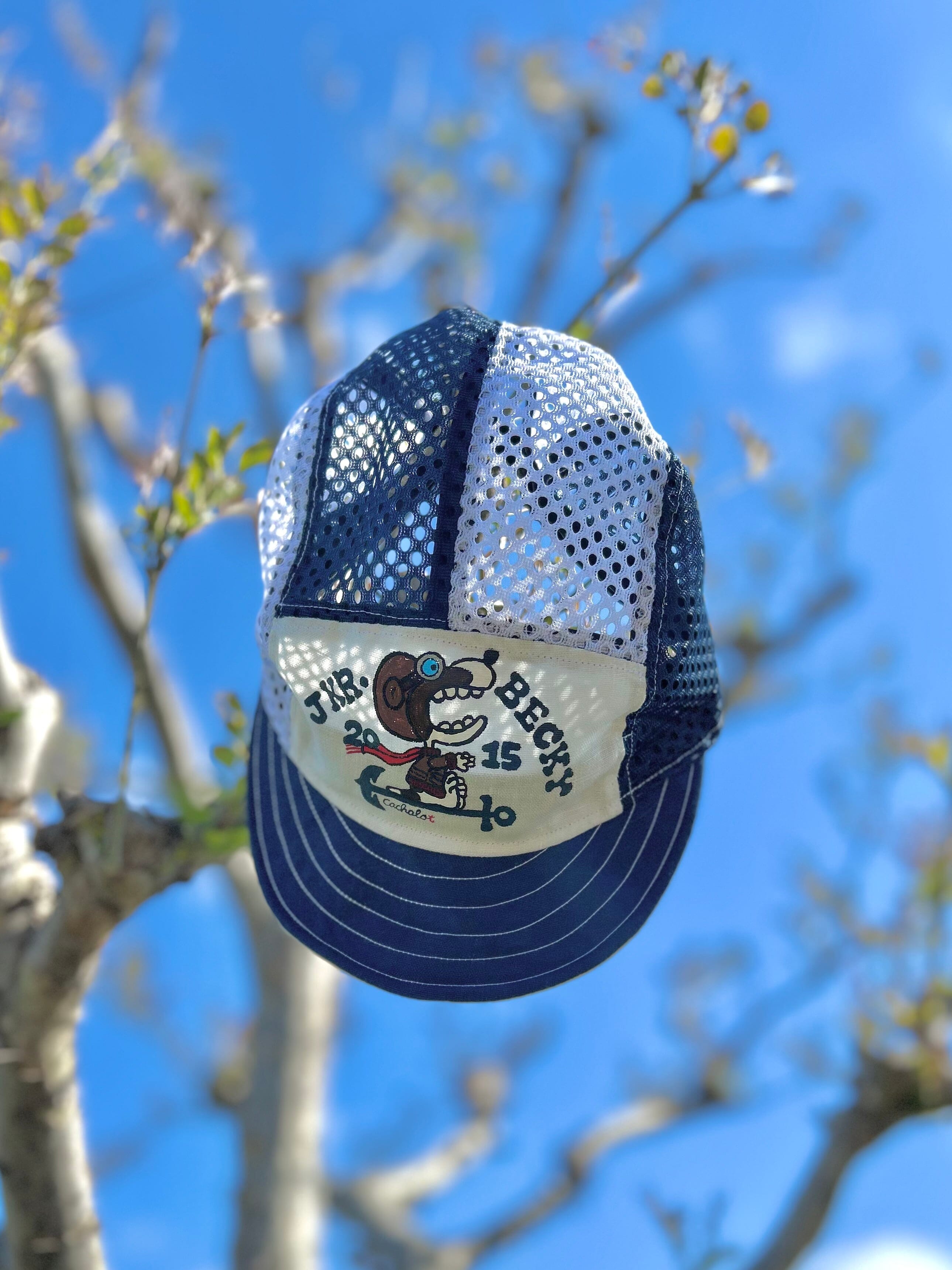 CACHALOT cycleworks JKR・BECKY Linen Hand Paint Jet Cap – Blue