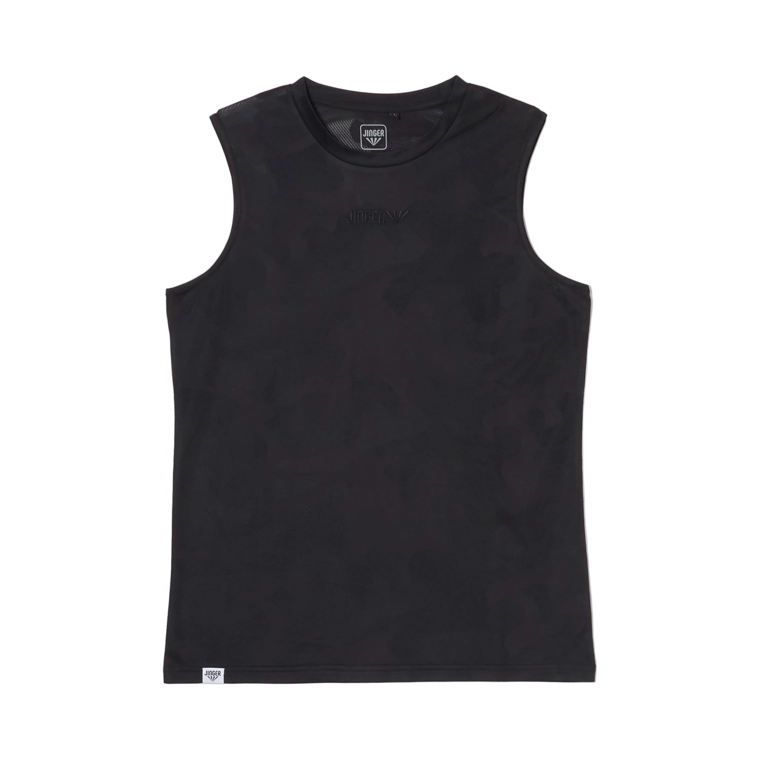 JINGER Men's Seamless Running Tank Top JM-6032 Black S 