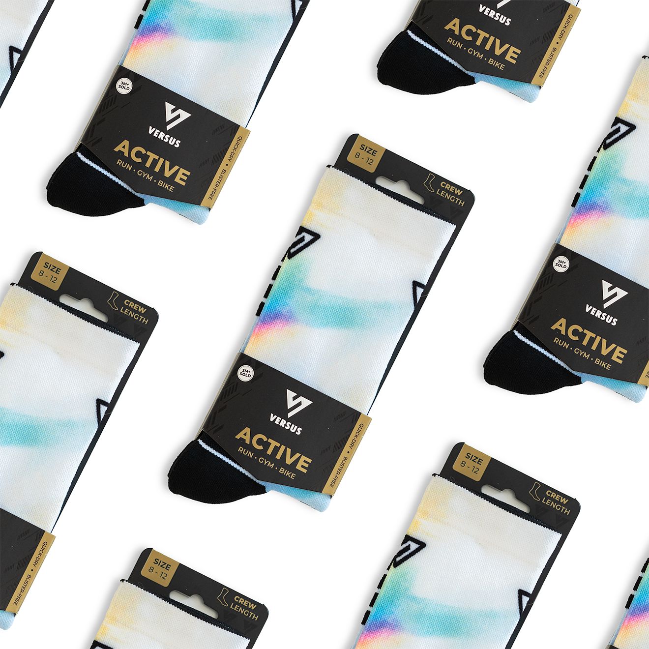 Versus Refraction Active Crew Socks 