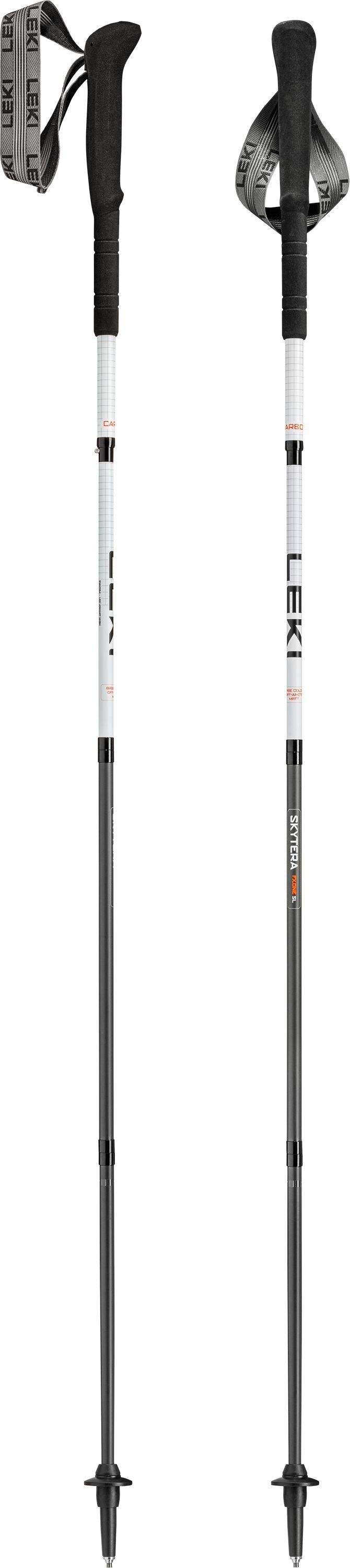 LEKI Skytera FX.One Superlite Unisex Trekking Poles 2026 (1 Pair) Natural Carbon/White/Neon Orange 110cm 