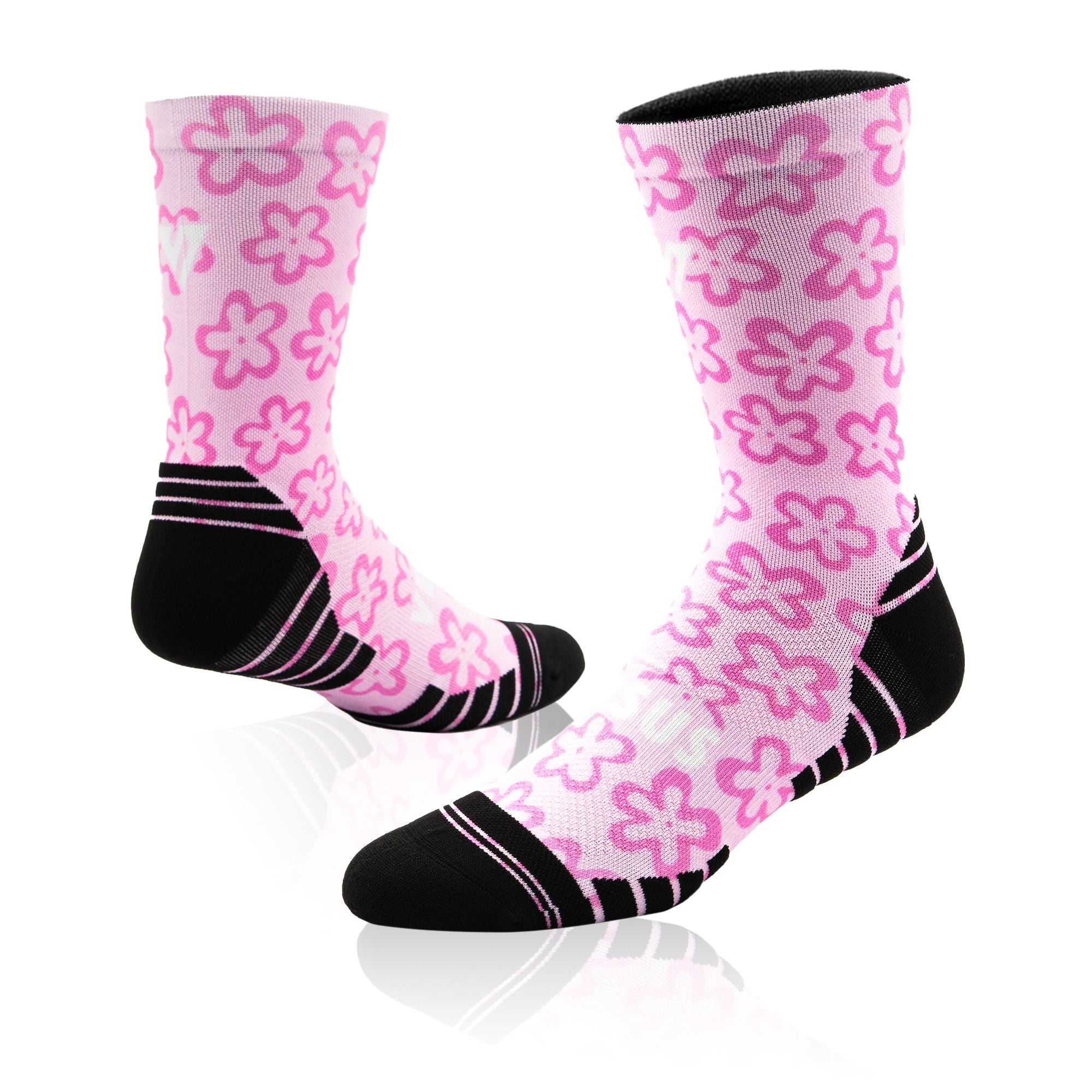 Versus Pink Flower Power Active Crew Socks Pink Flower Power 4-7 