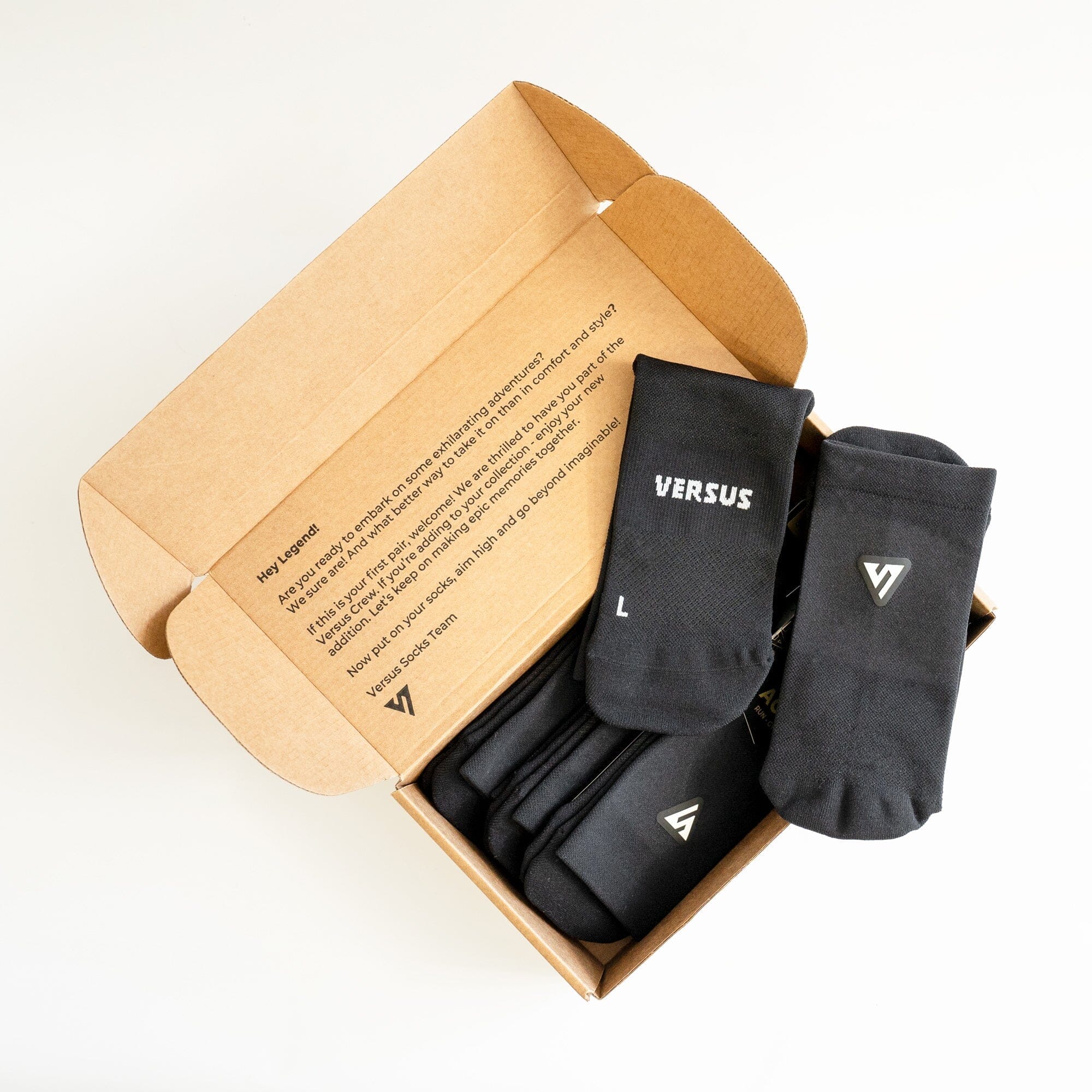Versus Classic Black Active Crew Tab Socks 