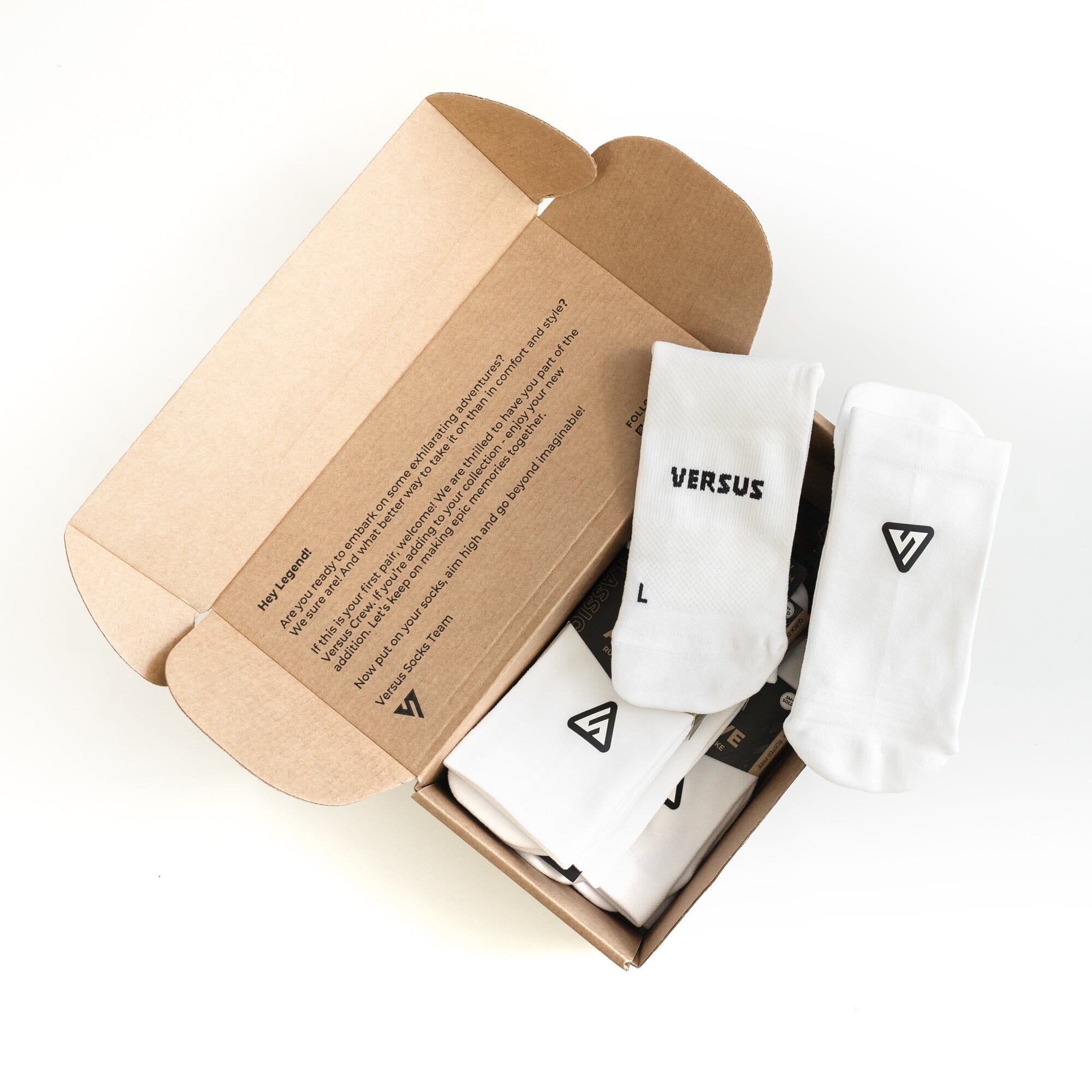 Versus Classic White Active Crew Tab Socks 