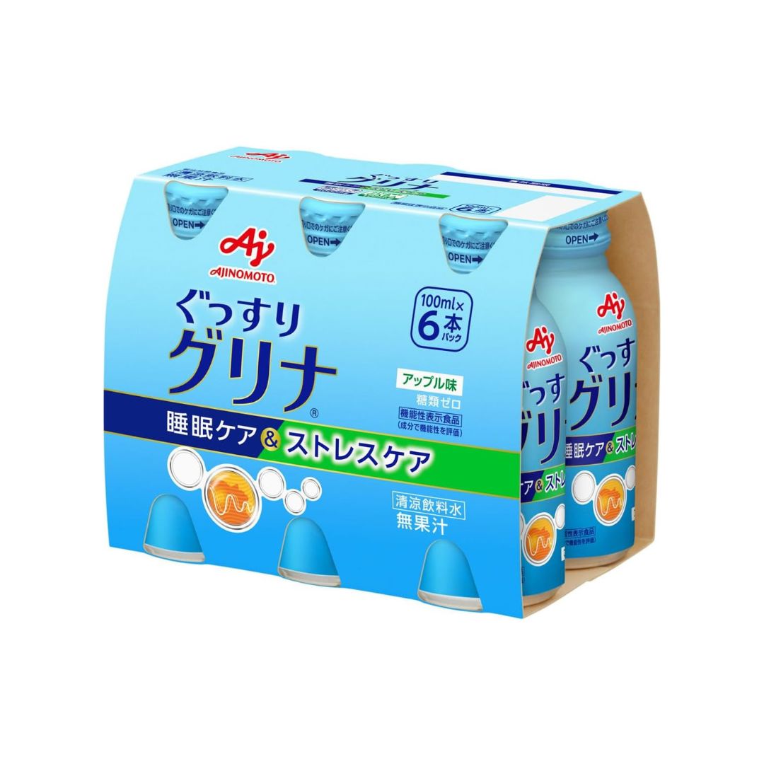 Ajinomoto Glyna Drink For Sleep & Stress 100ml 6P Apple 