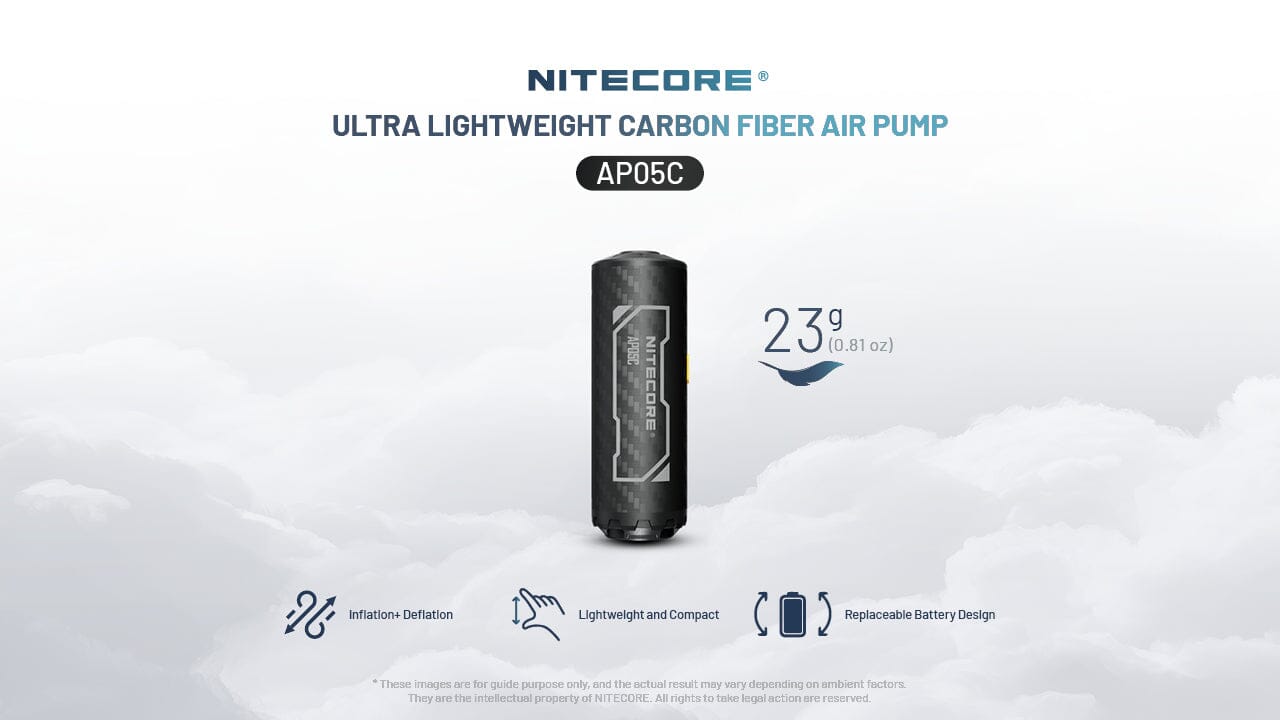 Nitecore AP05C Ultra Lightweight Carbon Fiber Air Pump 