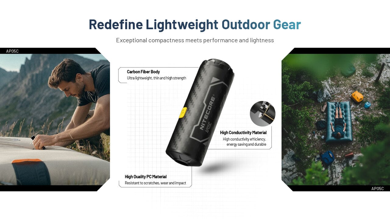 Nitecore AP05C Ultra Lightweight Carbon Fiber Air Pump 