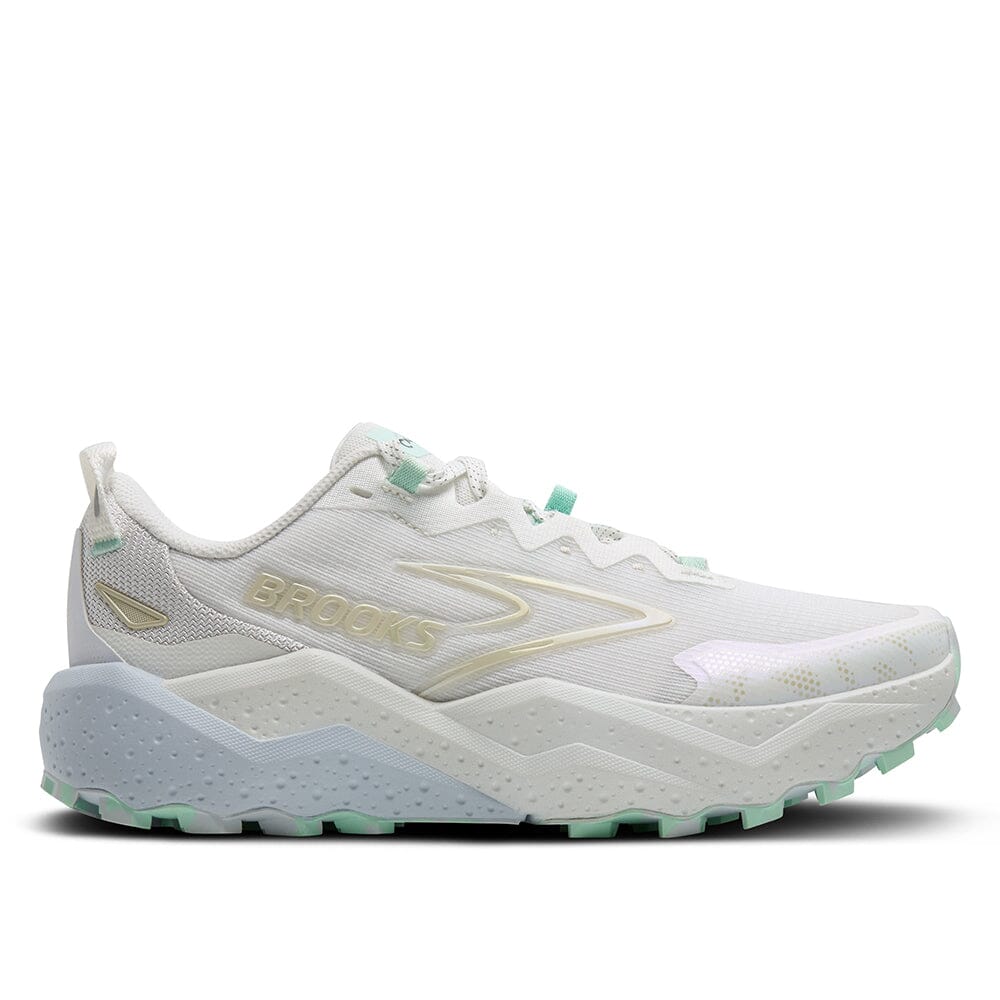 Brooks Women's Caldera 8 Trail Running Shoes Pearlized White/Bay Medium (B) US 5.5