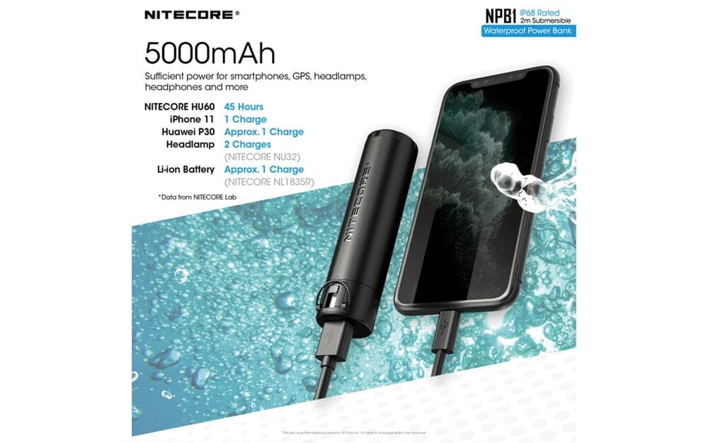 Nitecore NPB1 5000mAh Waterproof Power Bank 