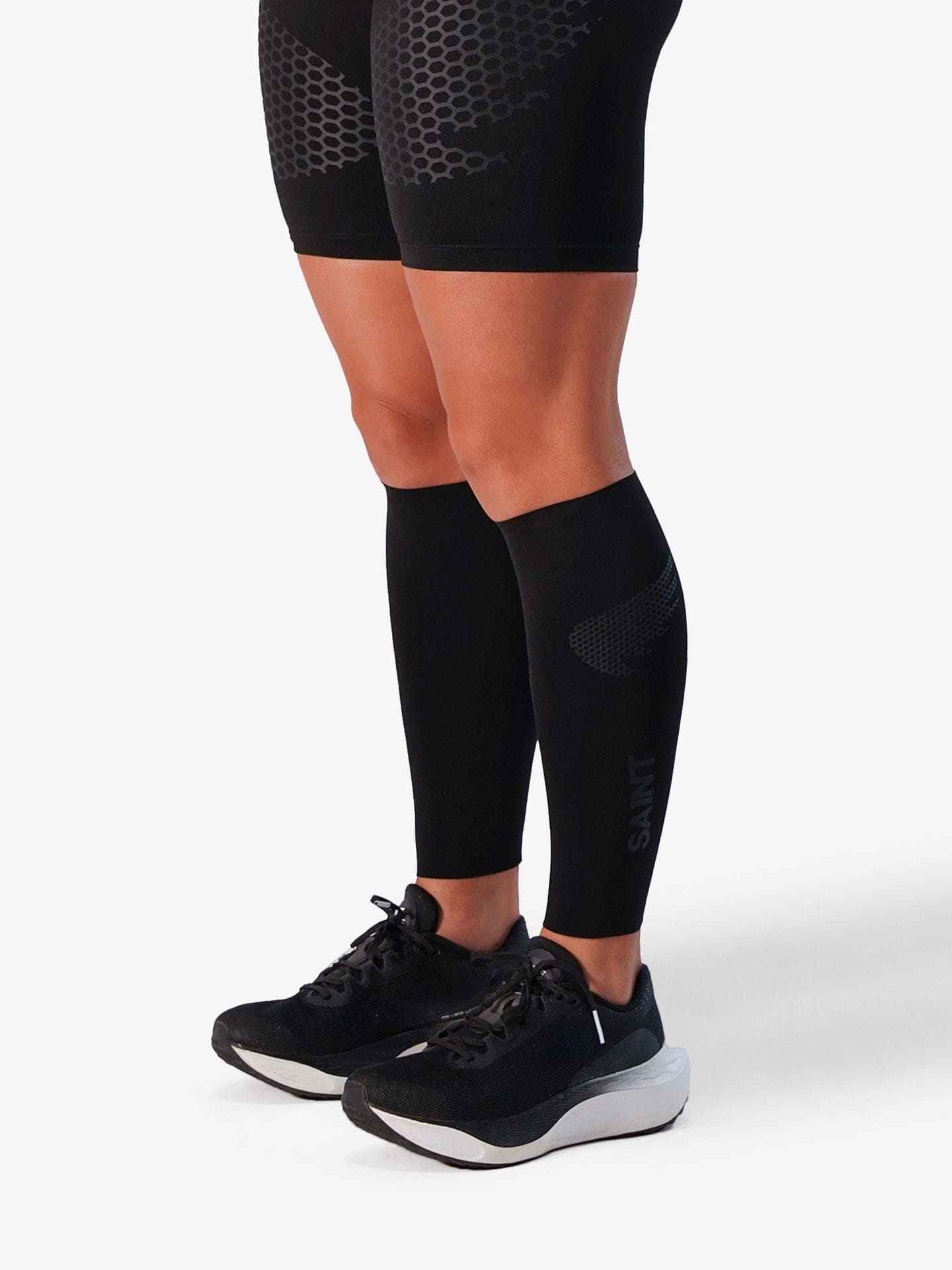 SA1NT Unisex Compression Calf Guards Black S 