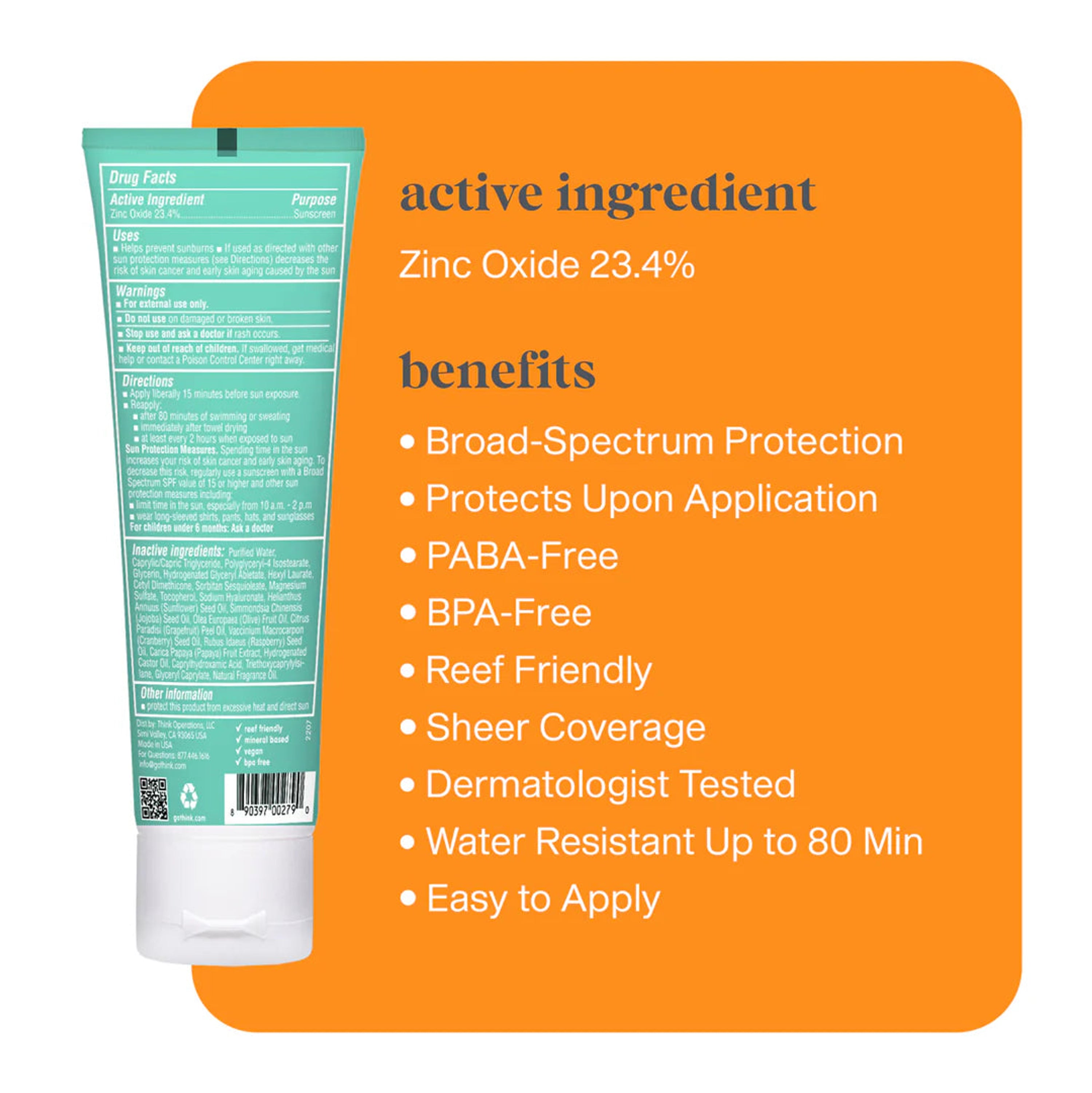 Thinksport Kids Safe Sunscreen SPF 50+ (3oz) 