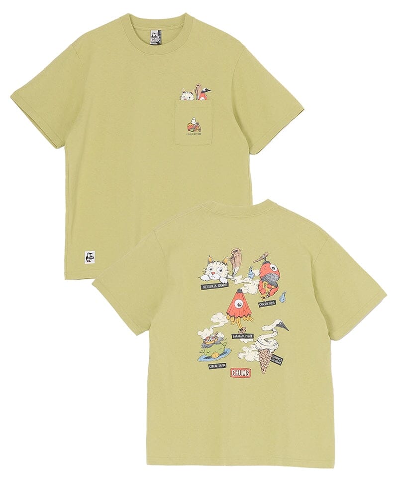 CHUMS Anti-Bug Hood Yokai Pocket T-Shirt Men's Pistachio S 