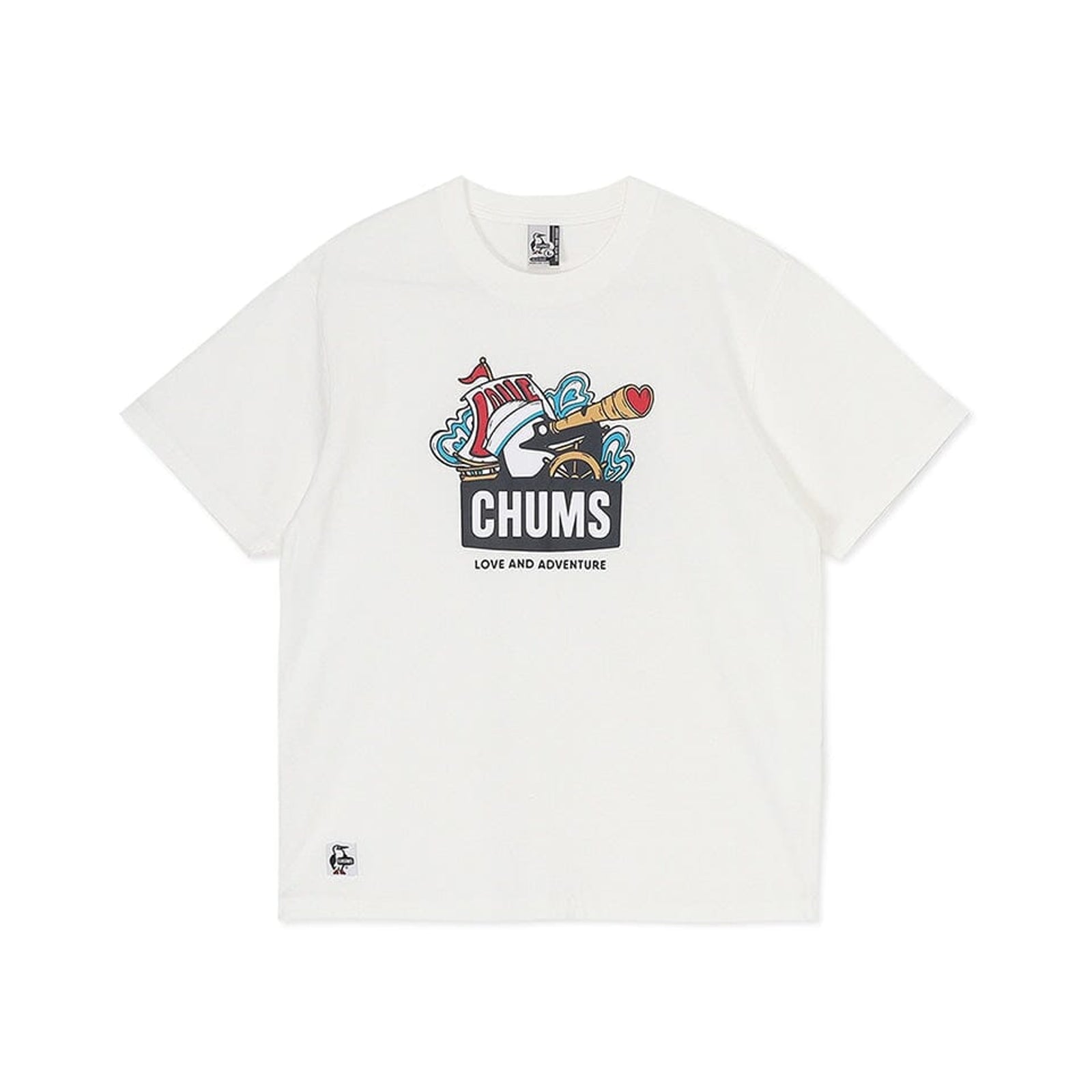 CHUMS Love and Adventure Booby T-shirt Men's White S