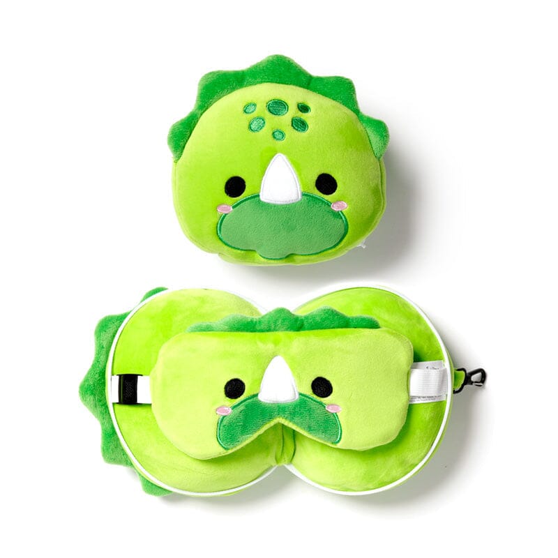 RELAXEAZZZ Kids Travel Pillow & Eye Mask Dino 