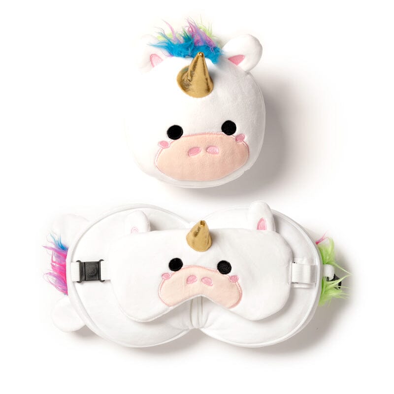 RELAXEAZZZ Kids Travel Pillow & Eye Mask Unicorn 