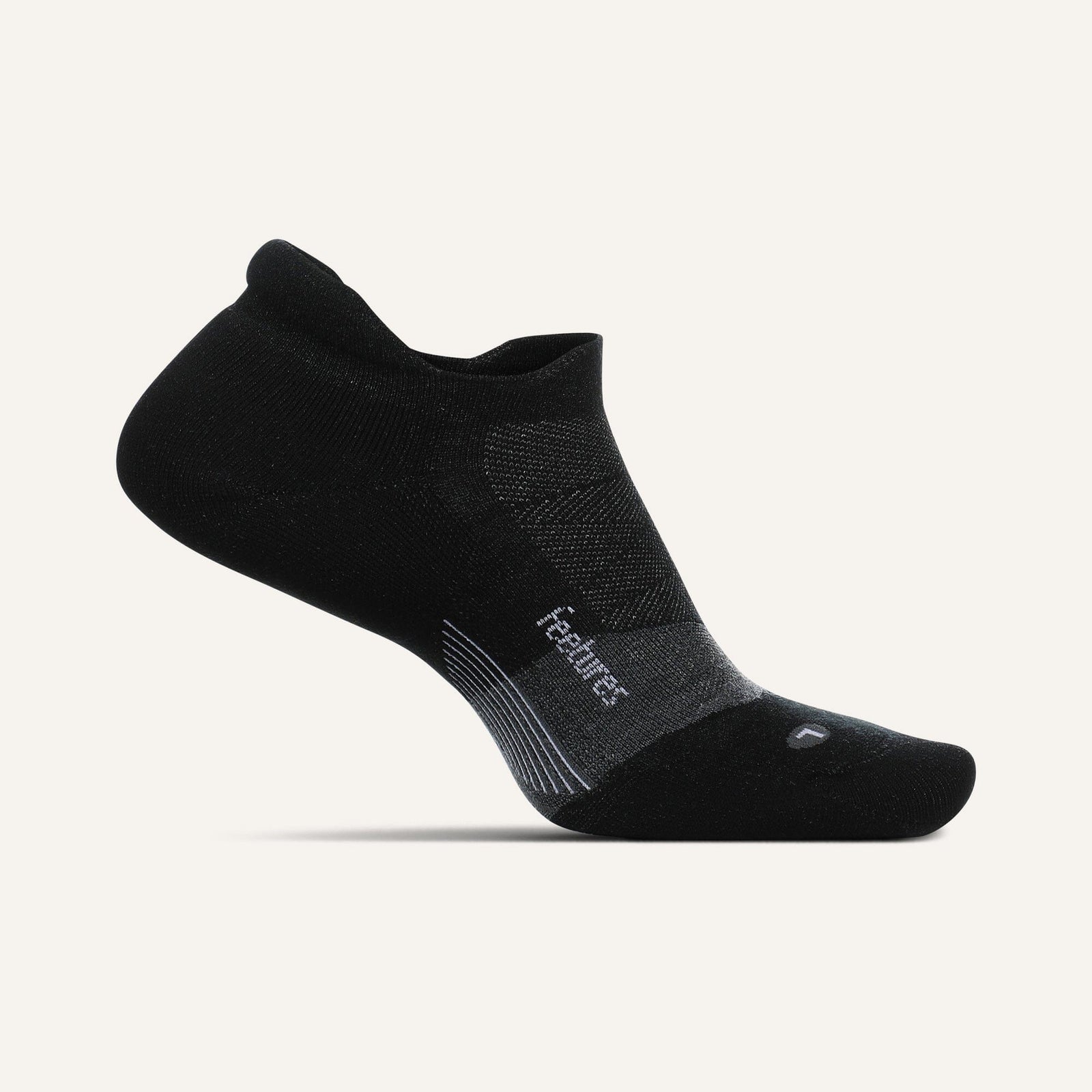 Feetures Merino 10 Max Cushion No Show Tab Socks Charcoal Small 