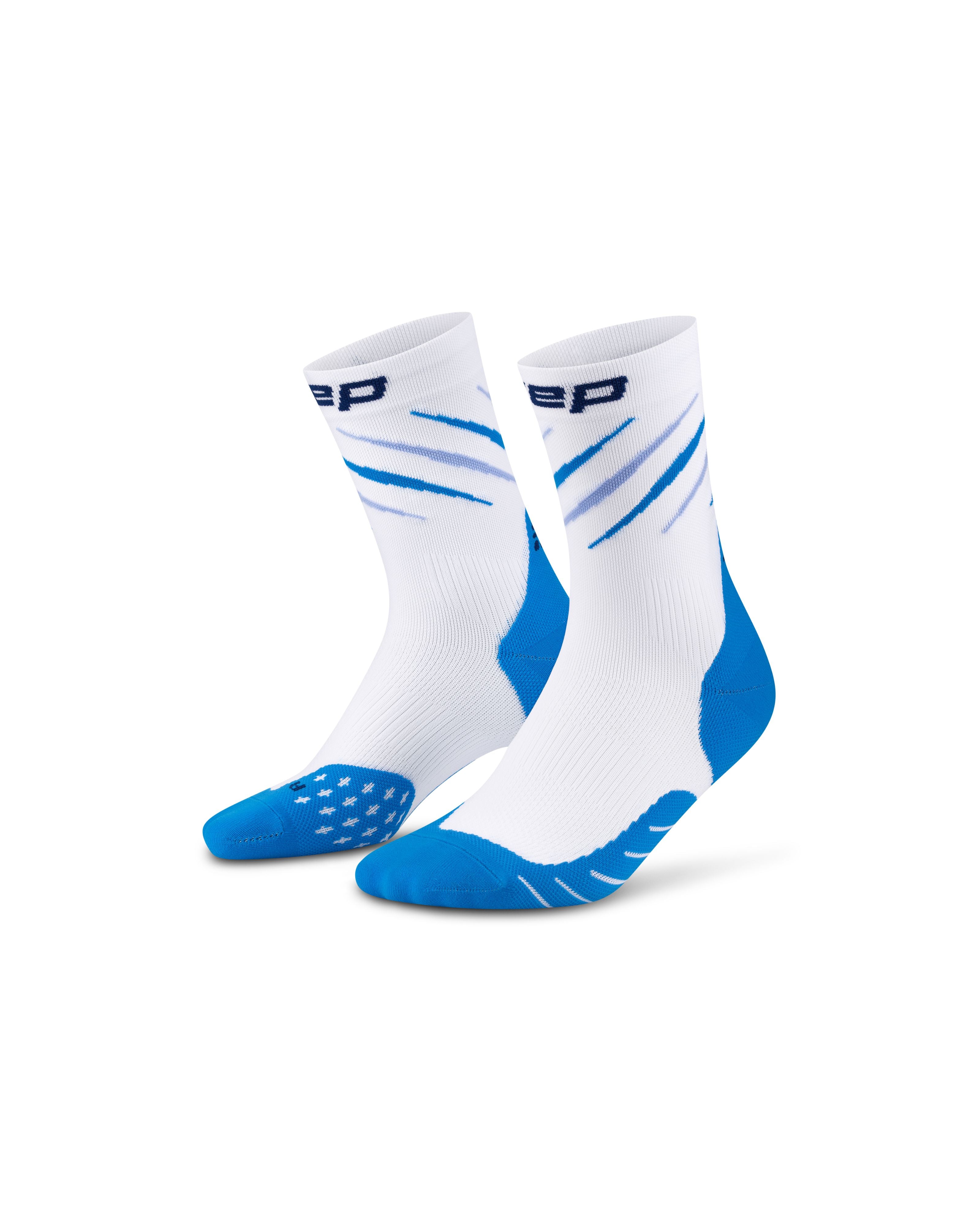 CEP Core Run Edt. Claws Socks Mid Cut Socks, Men White/Blue III 
