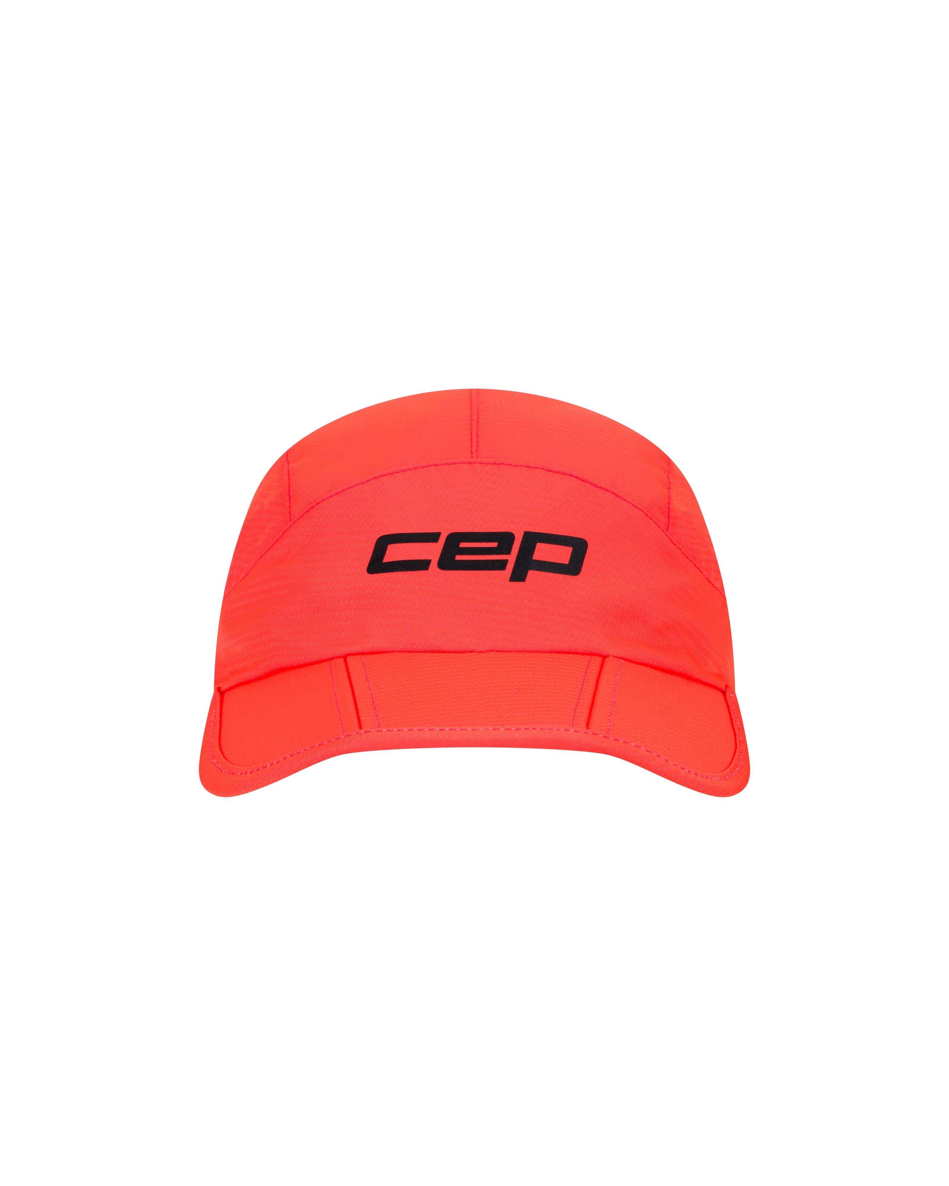 CEP Core Run Foldable Cap, Unisex – Neon Coral