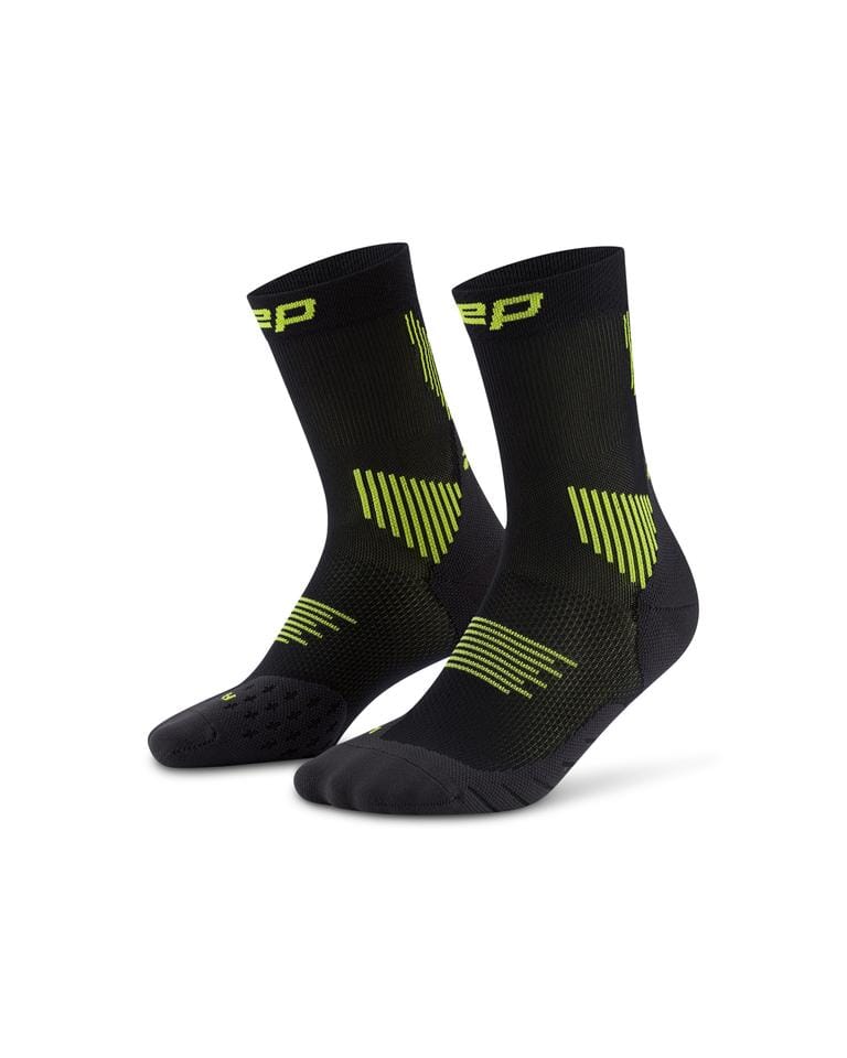 CEP Core Run Mid Cut Compression Socks 5.0, Men Black/Lime III 