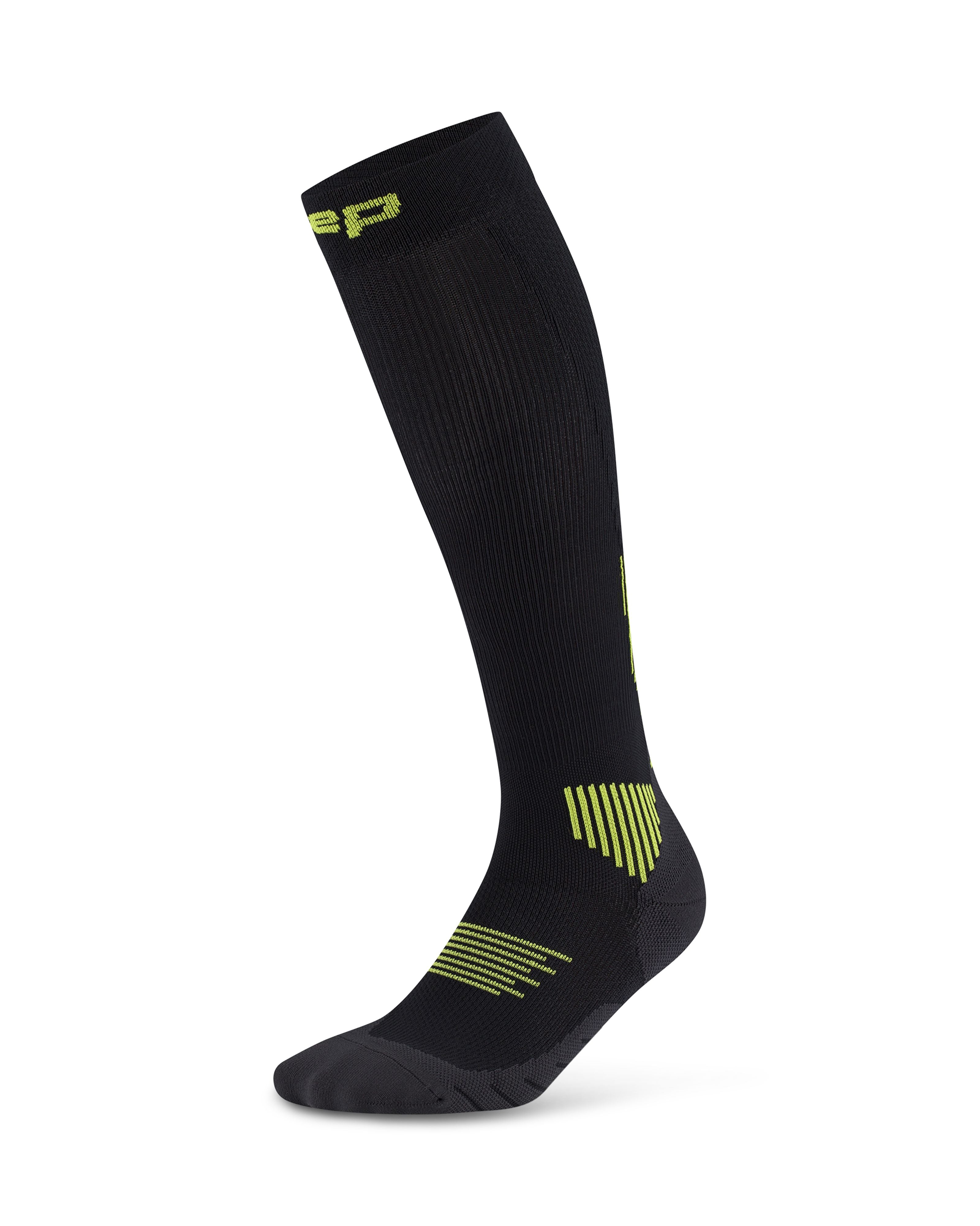 CEP Core Run Tall Compression Socks 5.0, Women Black/Lime II 