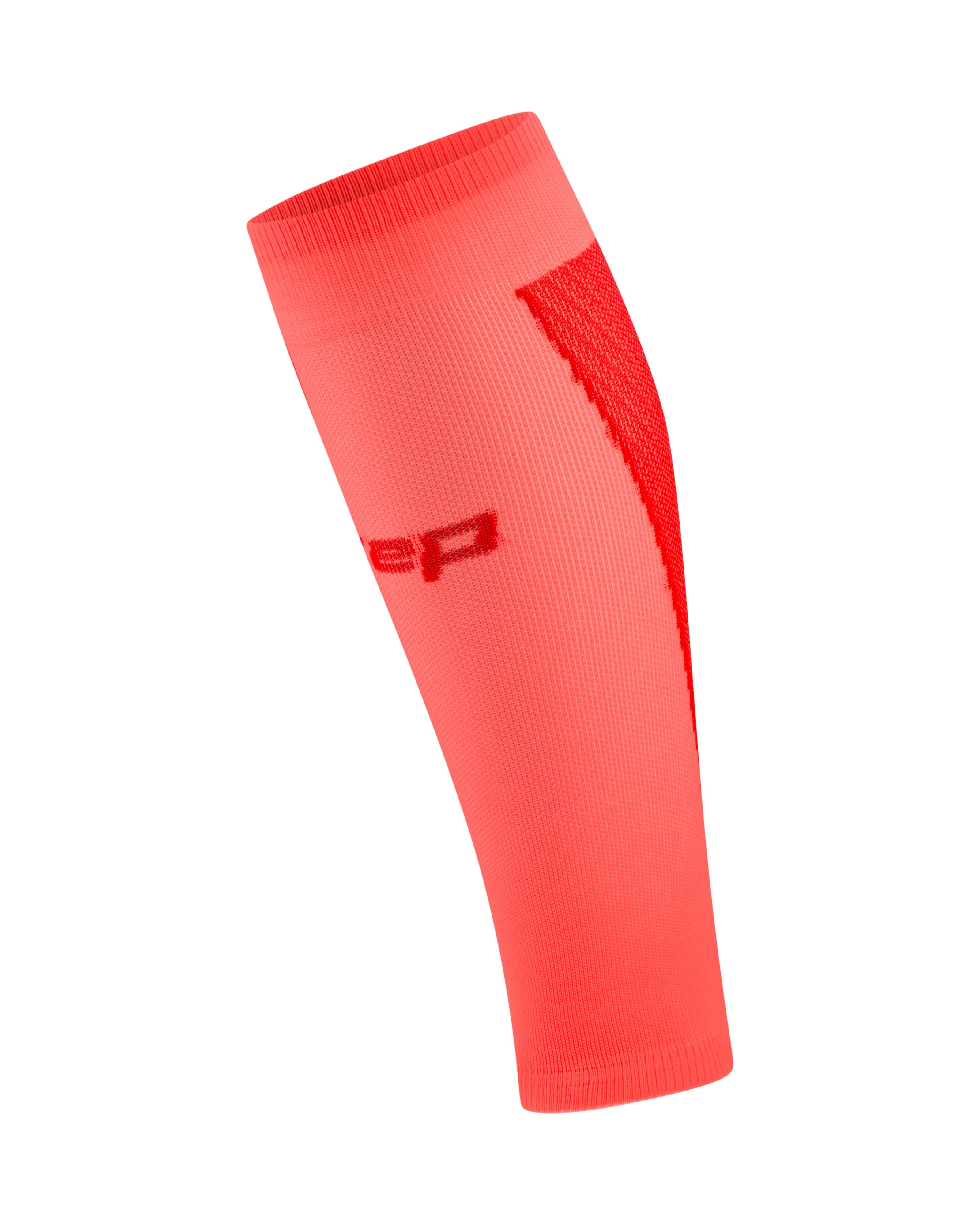 CEP Core Run Ultralight Calf Compression Sleeves 4.0, Men – Neon Coral/Red