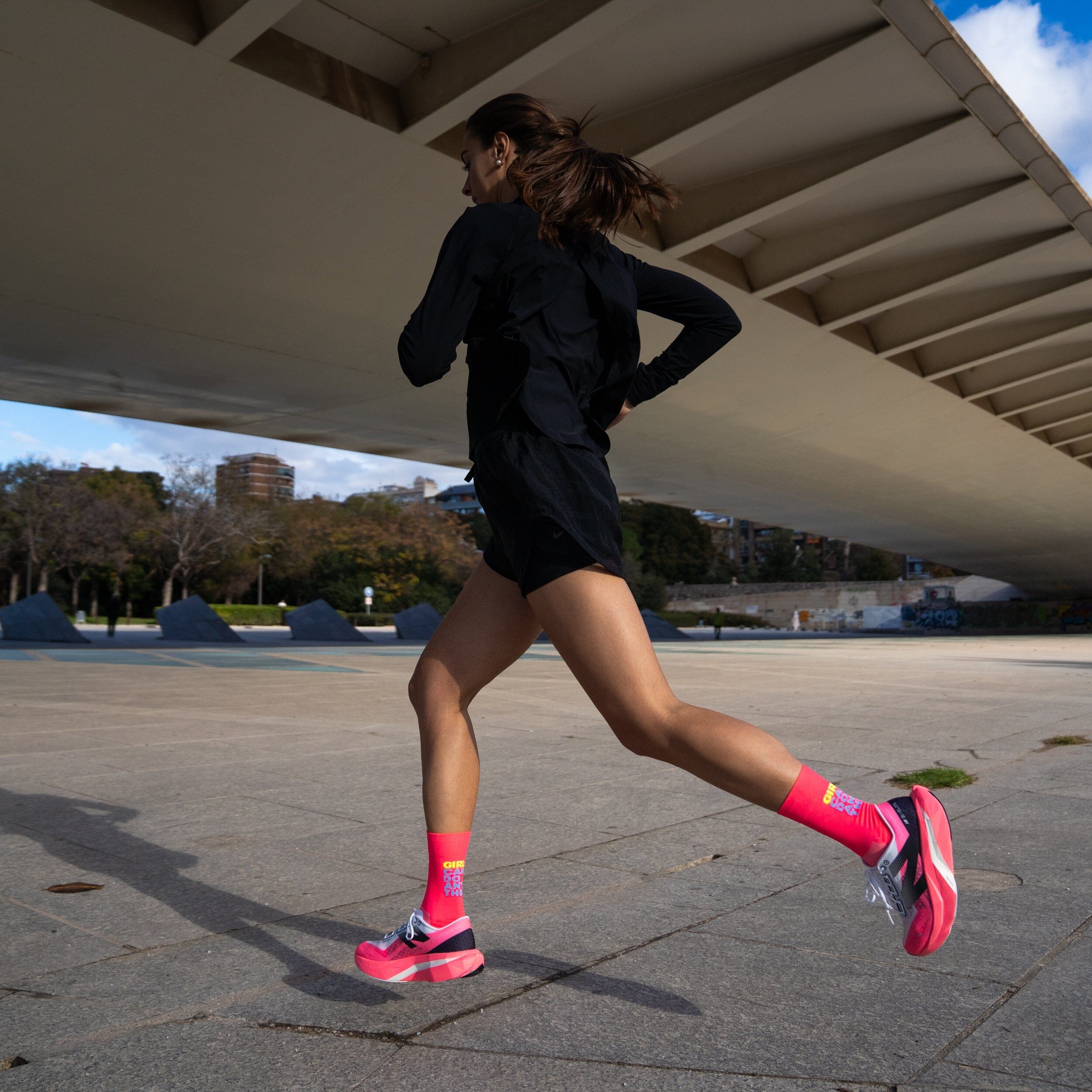 SPORCKS Girls Can Do Diva Pink - Running Socks 