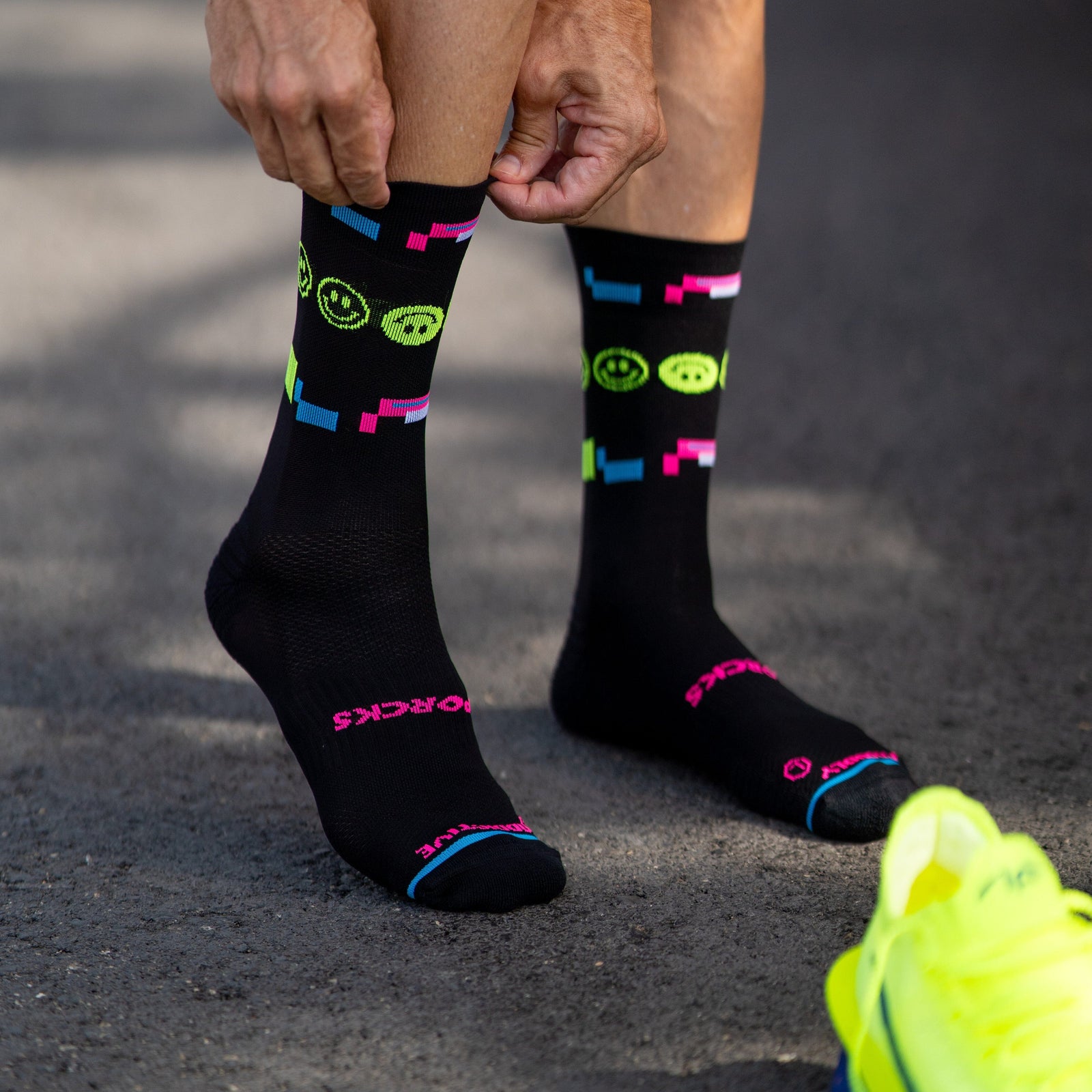 SPORCKS 80'S Night Black - Running Socks Black XS 35-37 