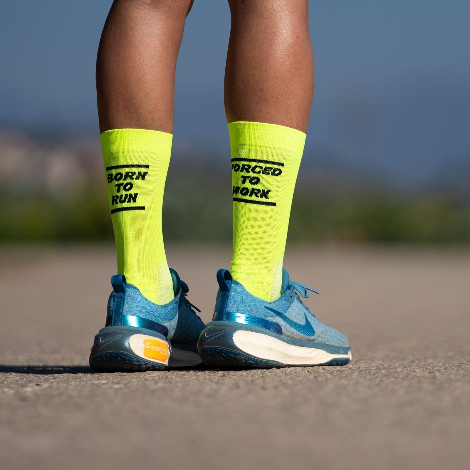 SPORCKS Born To Run Yellow - Running Socks 