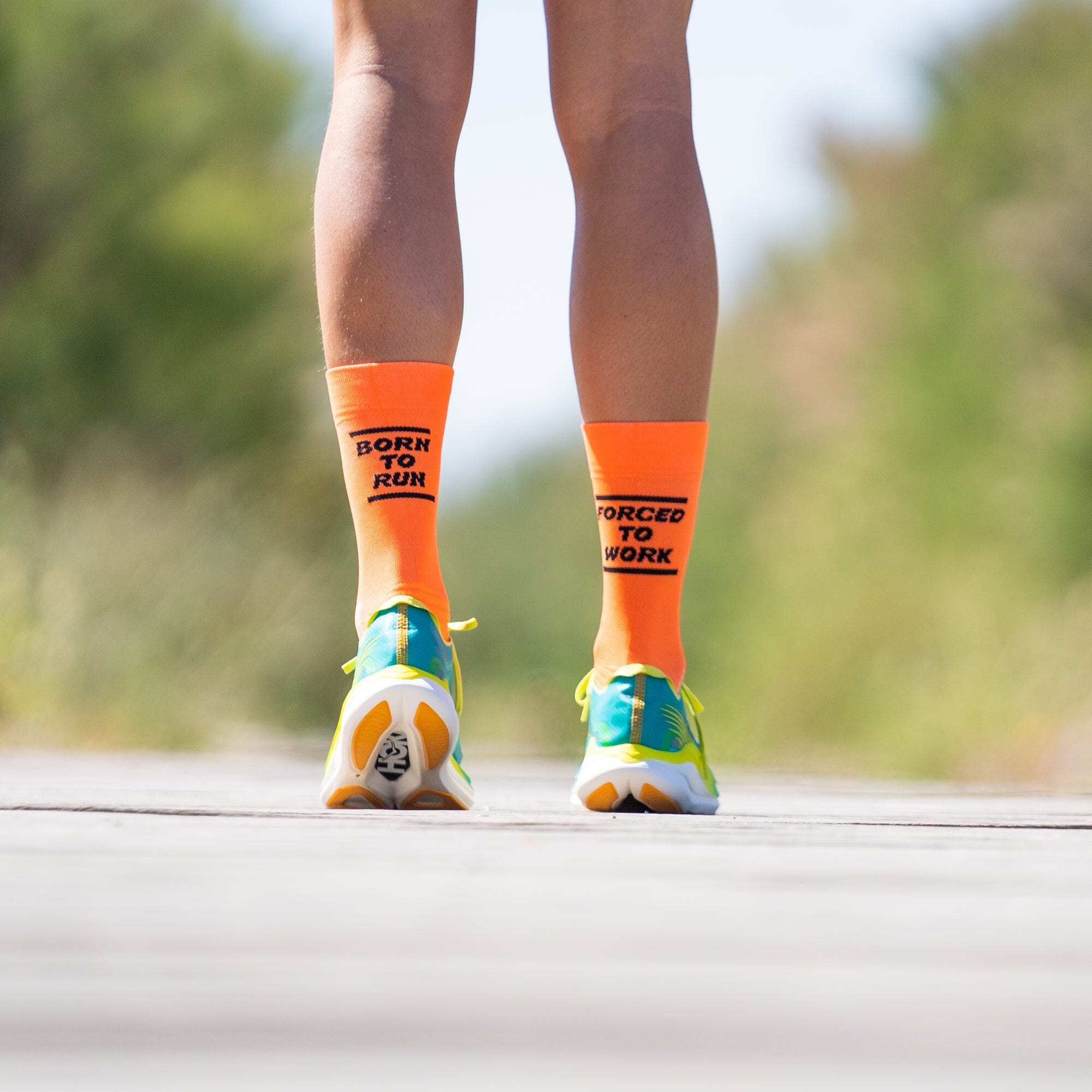 SPORCKS Born To Run Orange - Running Socks 