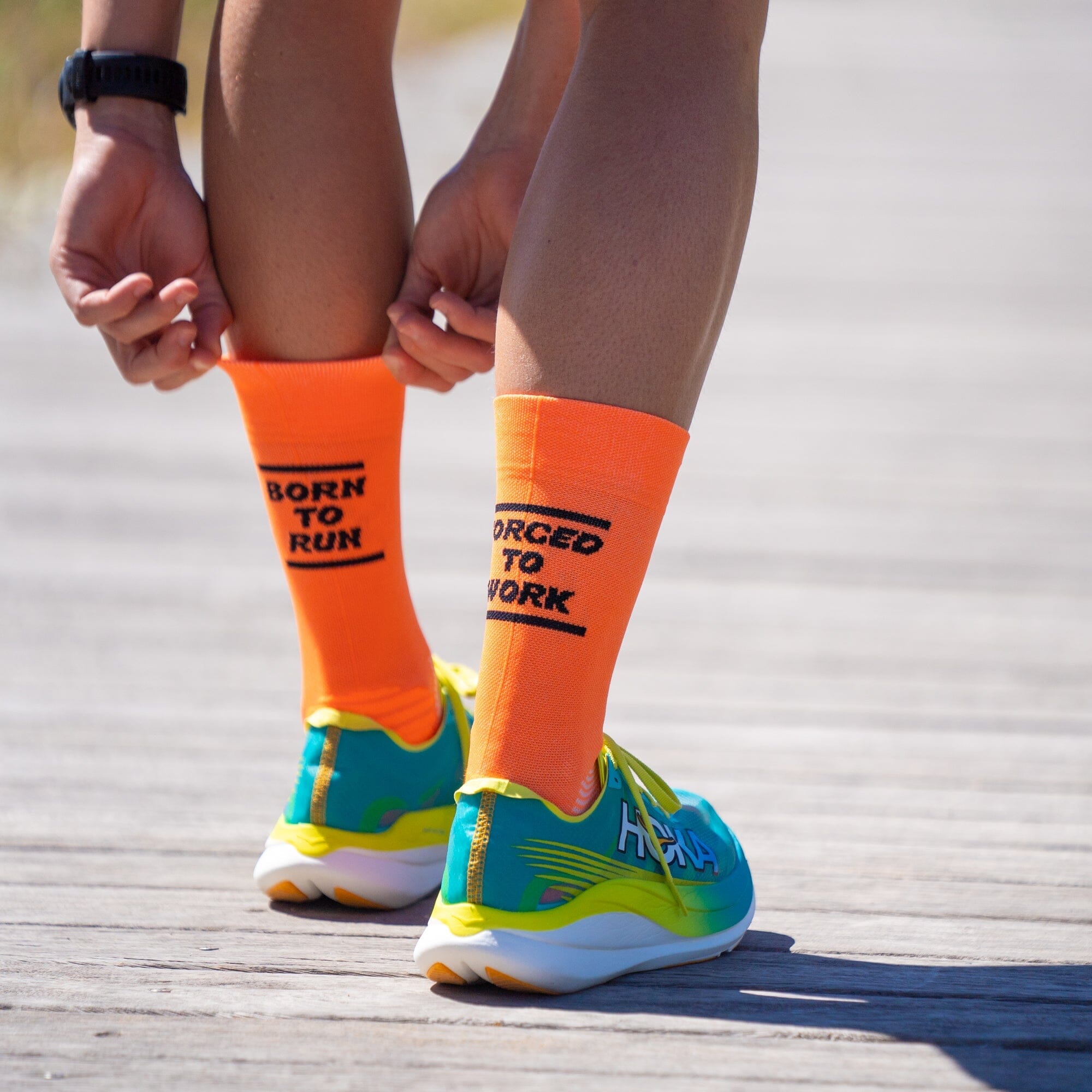 SPORCKS Born To Run Orange - Running Socks 
