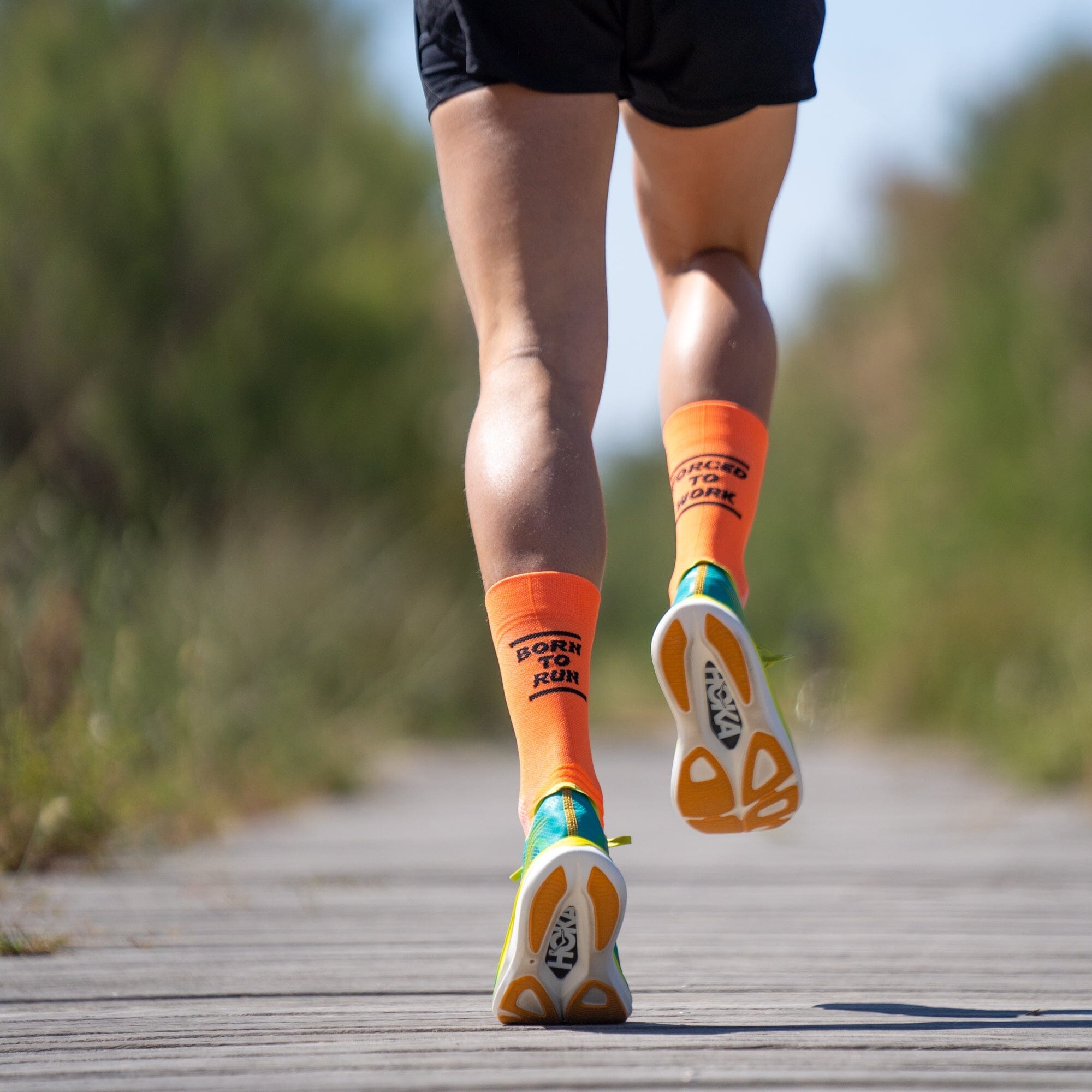 SPORCKS Born To Run Orange - Running Socks 