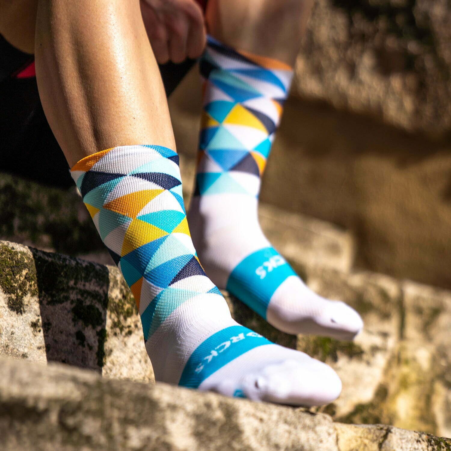 SPORCKS Coll De Rates Blue - Cycling Socks Blue XS 35-37 