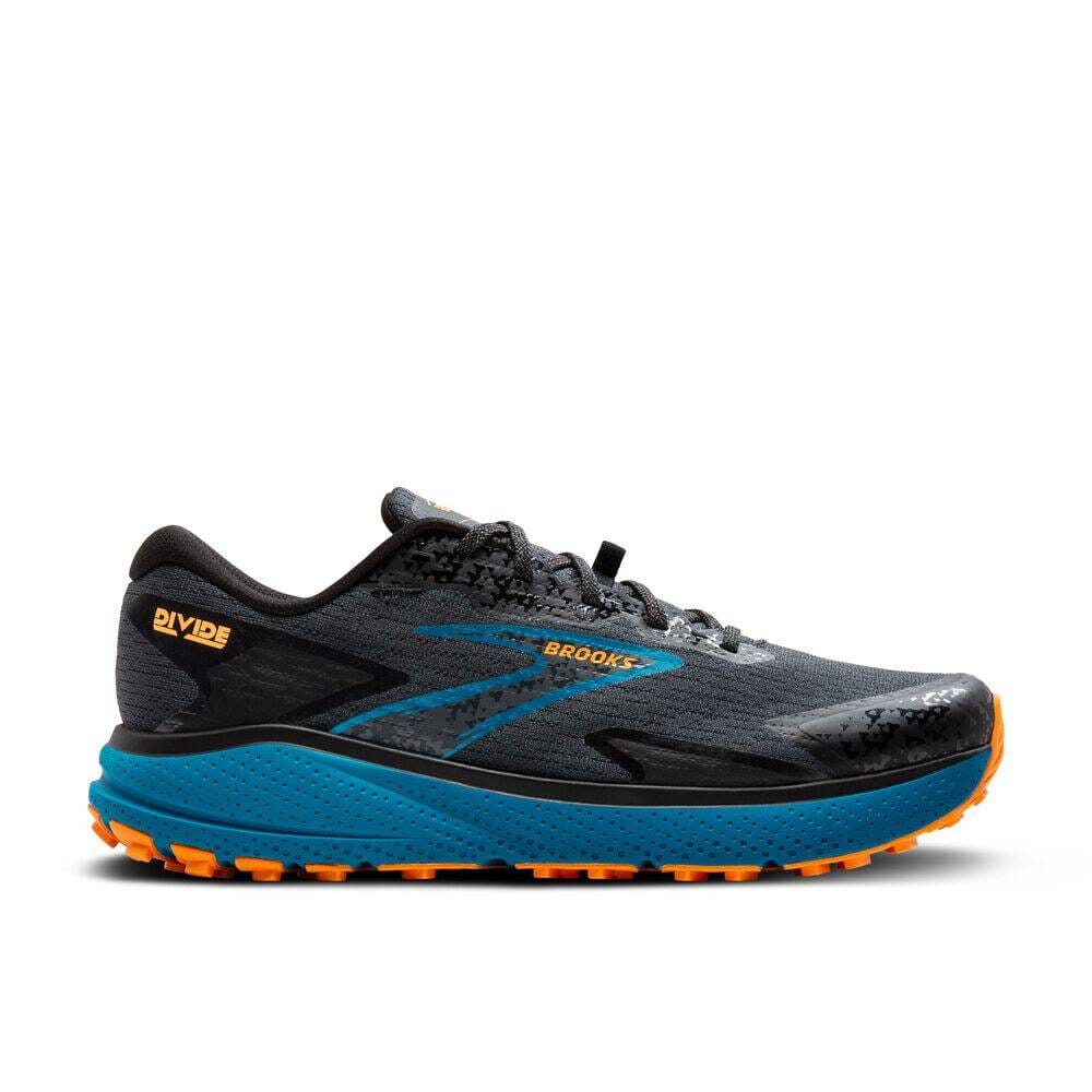 Brooks Men's Divide 5 Trail Running Shoes Ebony/Blue Sapphire/Orange Medium (D) US 10.5