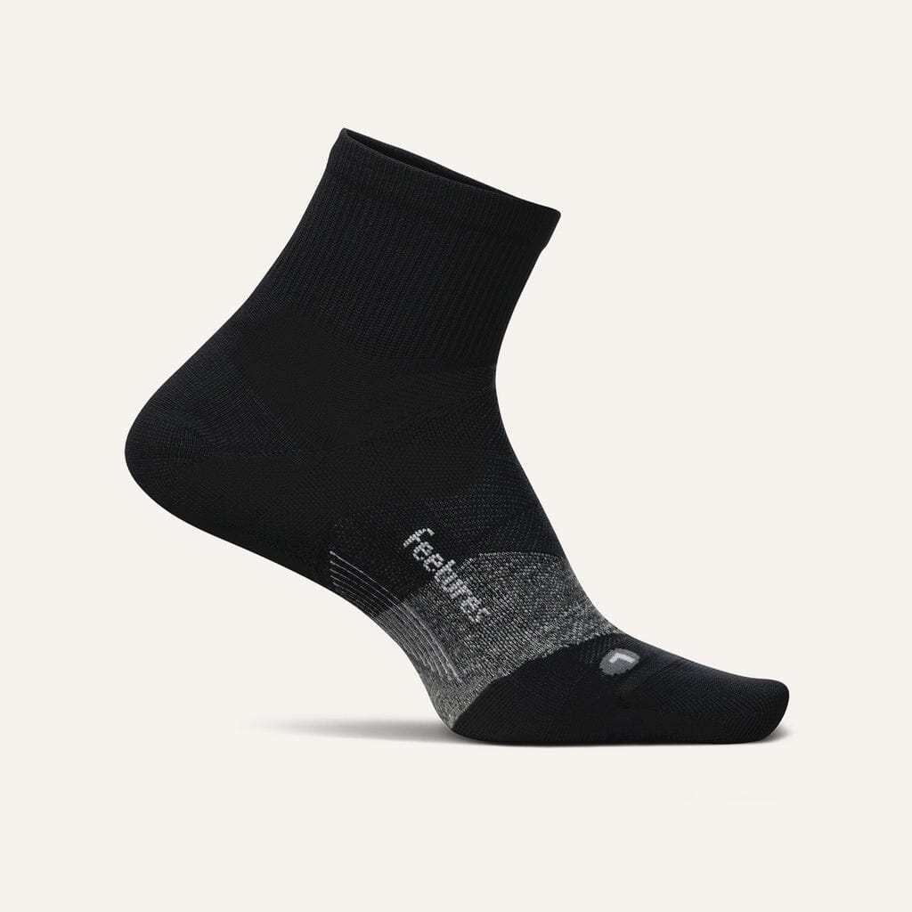 Feetures Elite Light Cushion Quarter Socks Basic Black Small 