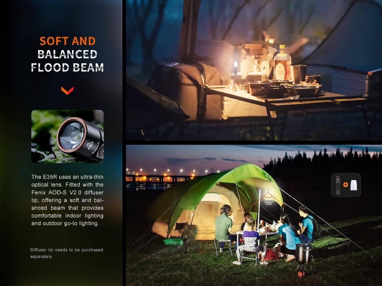 Fenix E35R SST70 Cool White LED Flashlight 