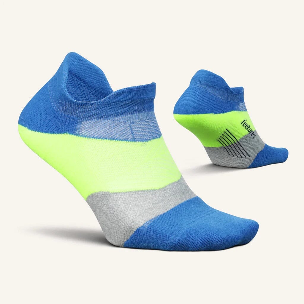 Feetures Elite Light Cushion No Show Tab Socks Boulder Blue Medium 