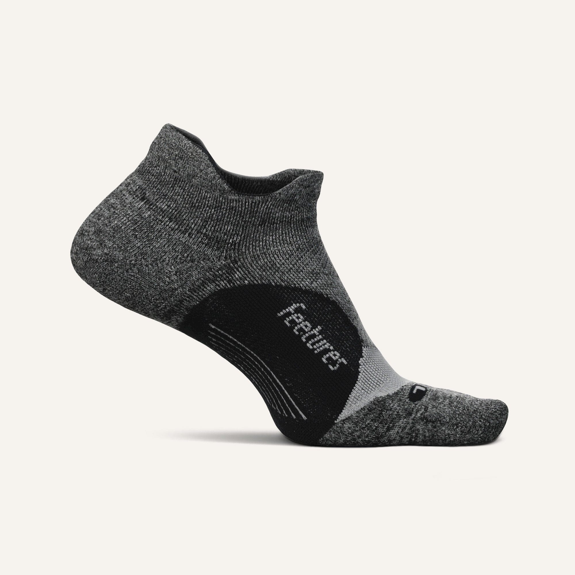Feetures Elite Light Cushion No Show Tab Socks Grey Small 