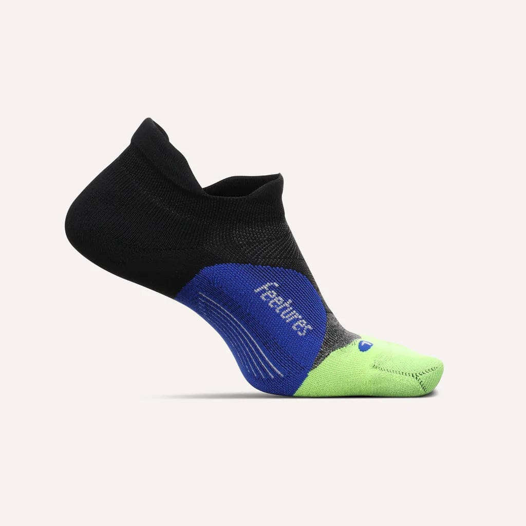Feetures Elite Light Cushion No Show Tab Socks Black Neon Medium 
