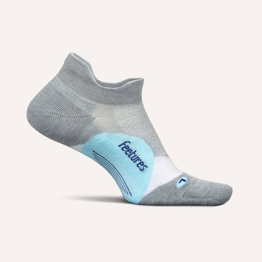 Feetures Elite Light Cushion No Show Tab Socks Gray Sky Small 