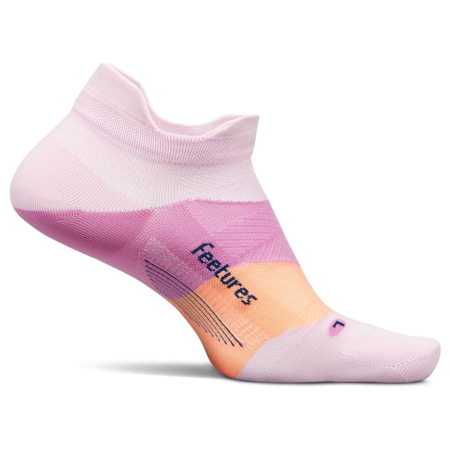 Feetures Elite Ultra Light No Show Tab Socks Pink Blitz Small 