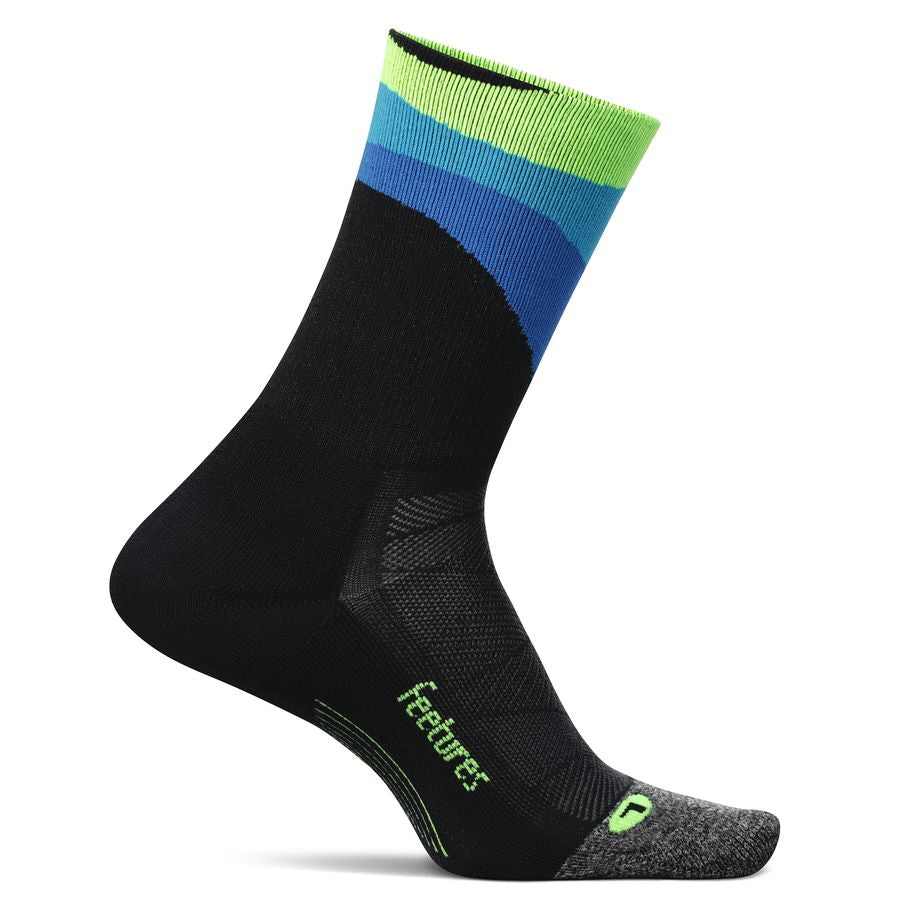 Feetures Elite Light Cushion Mini Crew Socks Rhythmic Black Small 