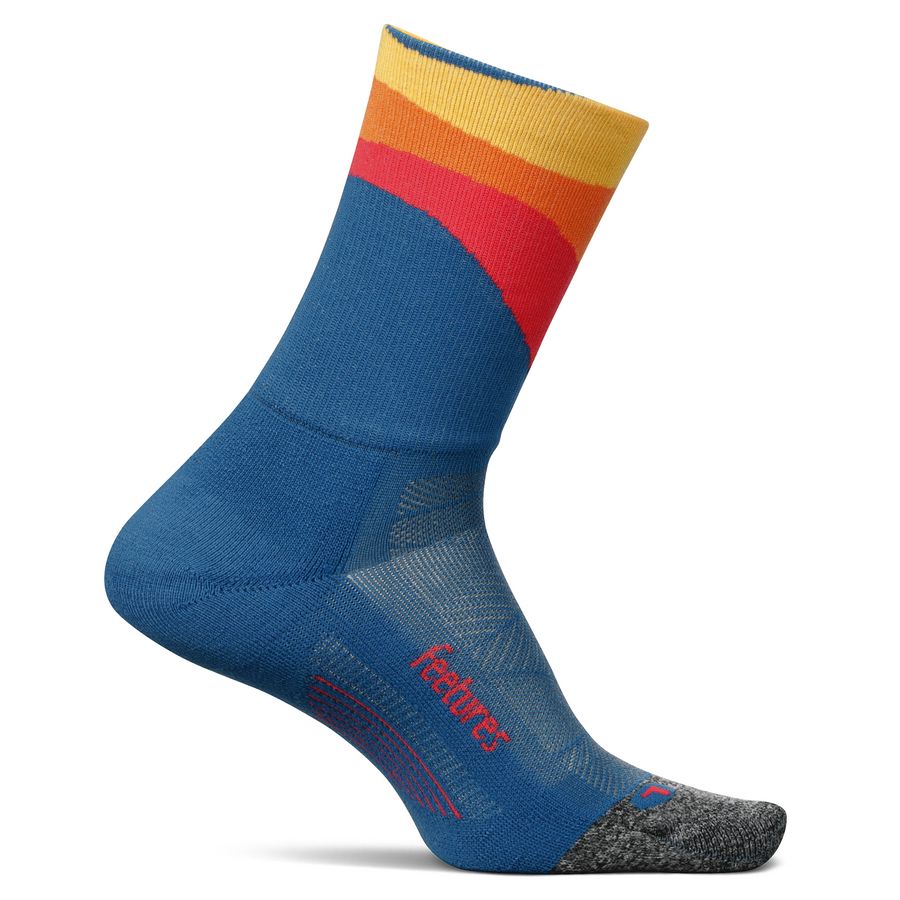 Feetures Elite Light Cushion Mini Crew Socks Rhythmic Blue Small 