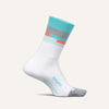 Feetures Elite Light Cushion Mini Crew Socks Aquatic White Small 